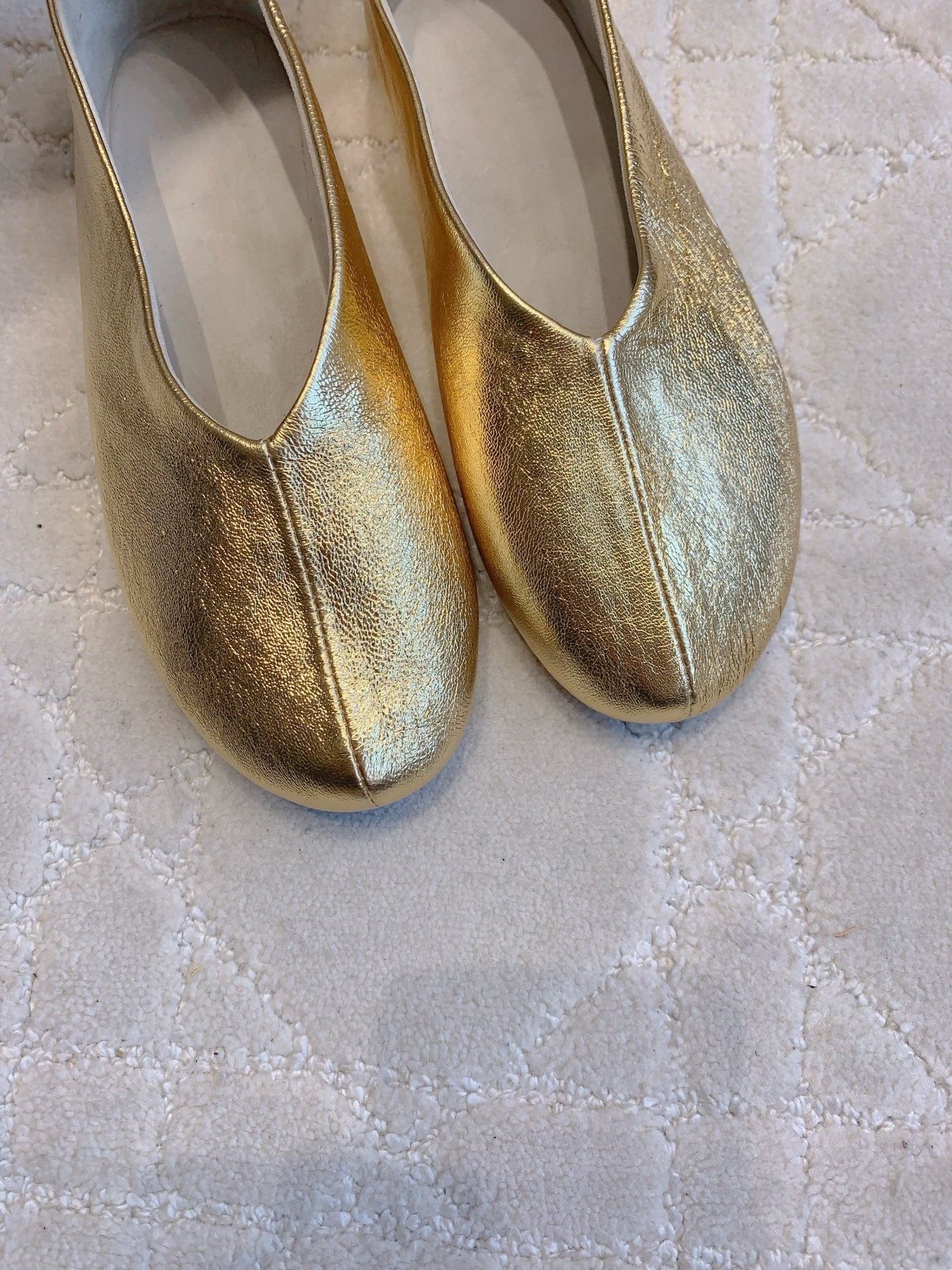 The Row 2025 Ballet Flat Gold Sheepskin 557425