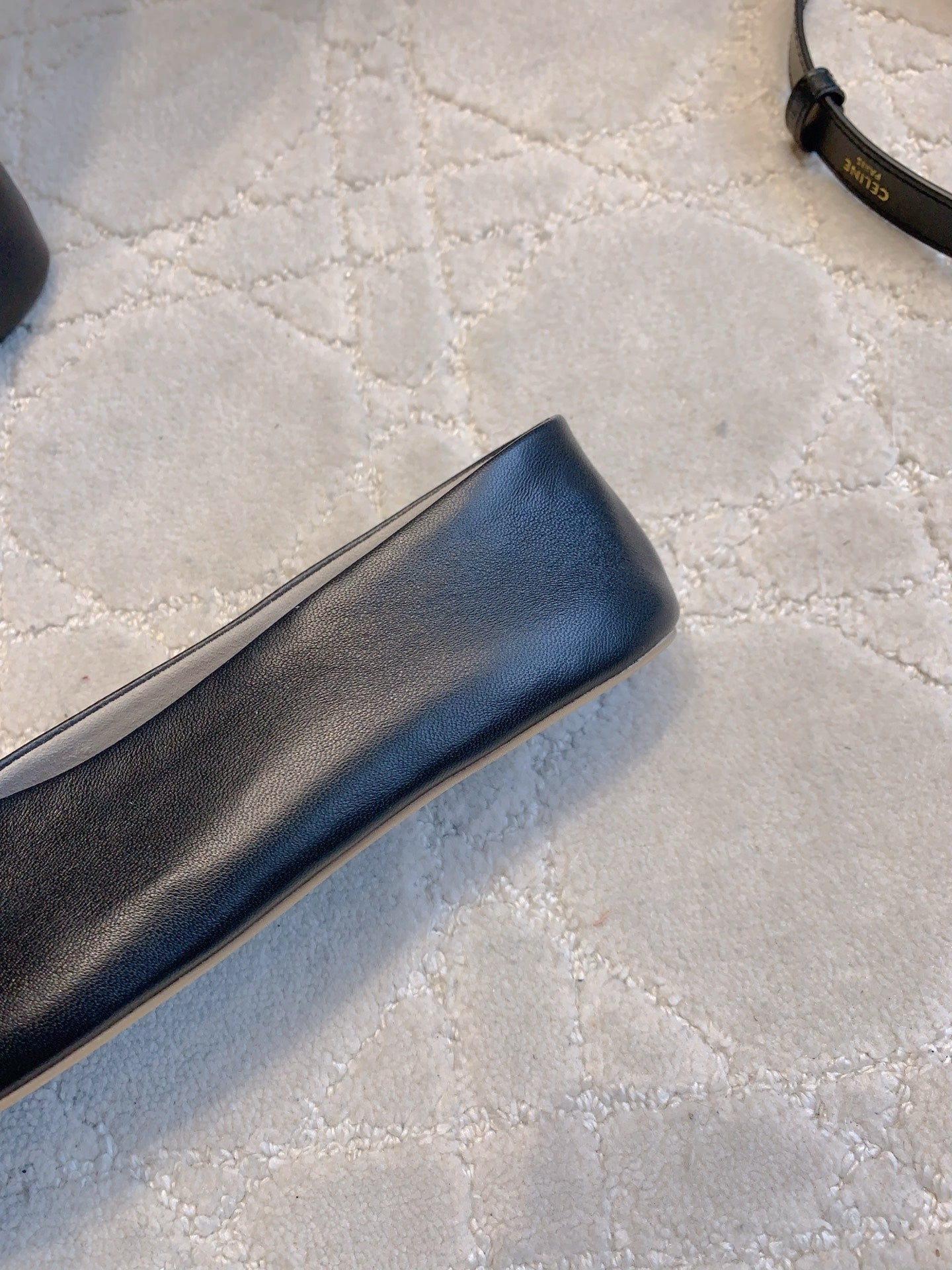 The Row 2025 Ballet Flat Black Sheepskin 557424