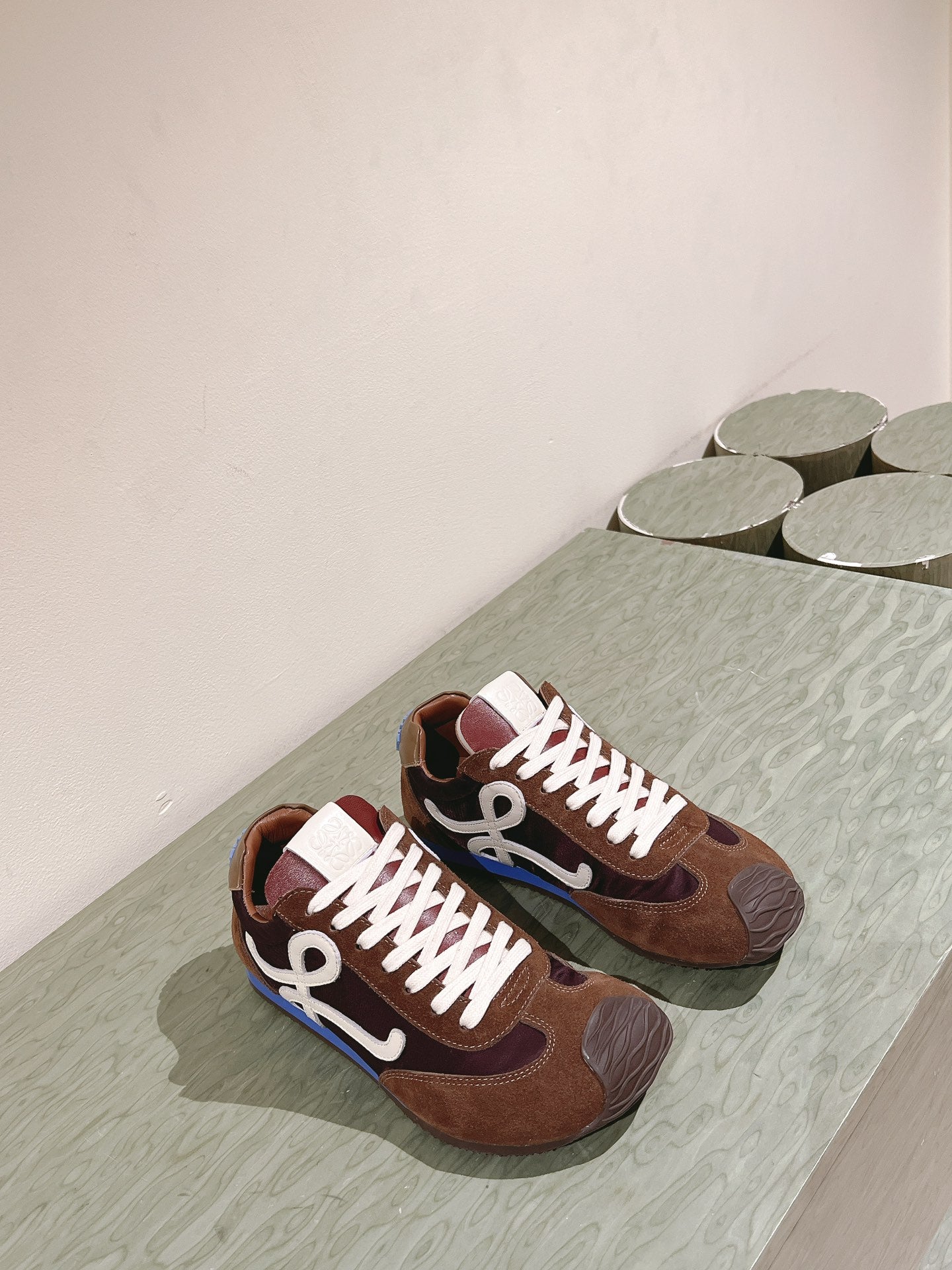 Loewe 2025 Ballet Runner 2.0 Sneaker Brown White Suede 556040