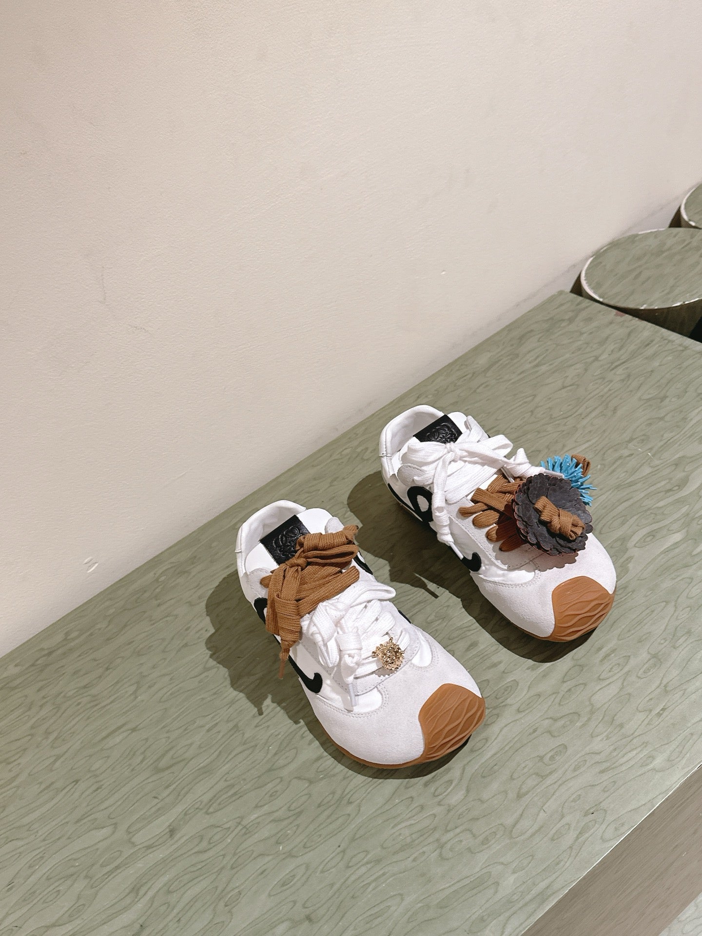 Loewe 2025 Ballet Runner 2.0 Sneaker White Suede Nylon Leather 556043