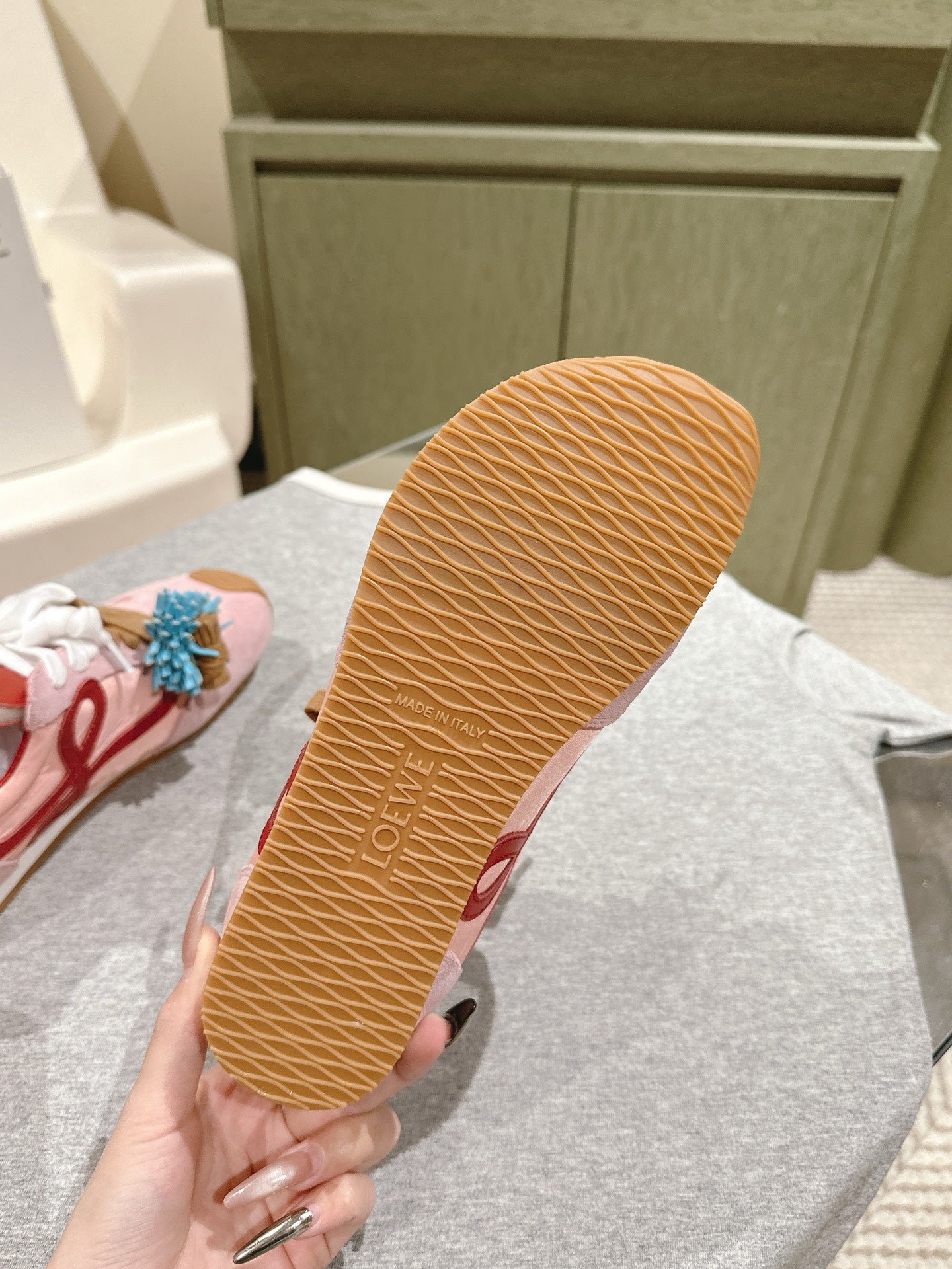 Loewe 2025 Ballet Runner 2.0 Sneaker Pink Suede Nylon Leather 556044