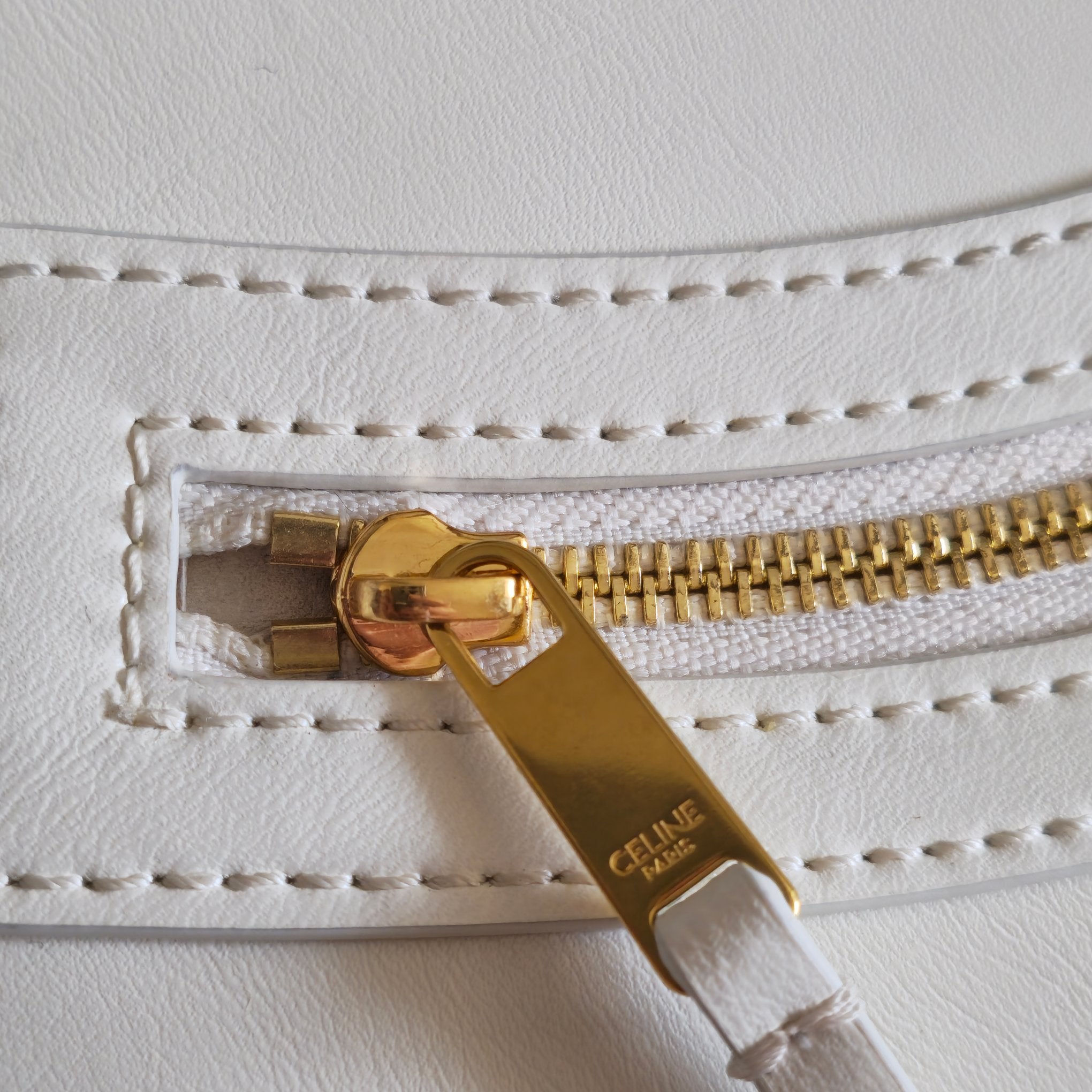 Celine 2026 Flat Cabas New Luggage Bag White Calfskin 276203