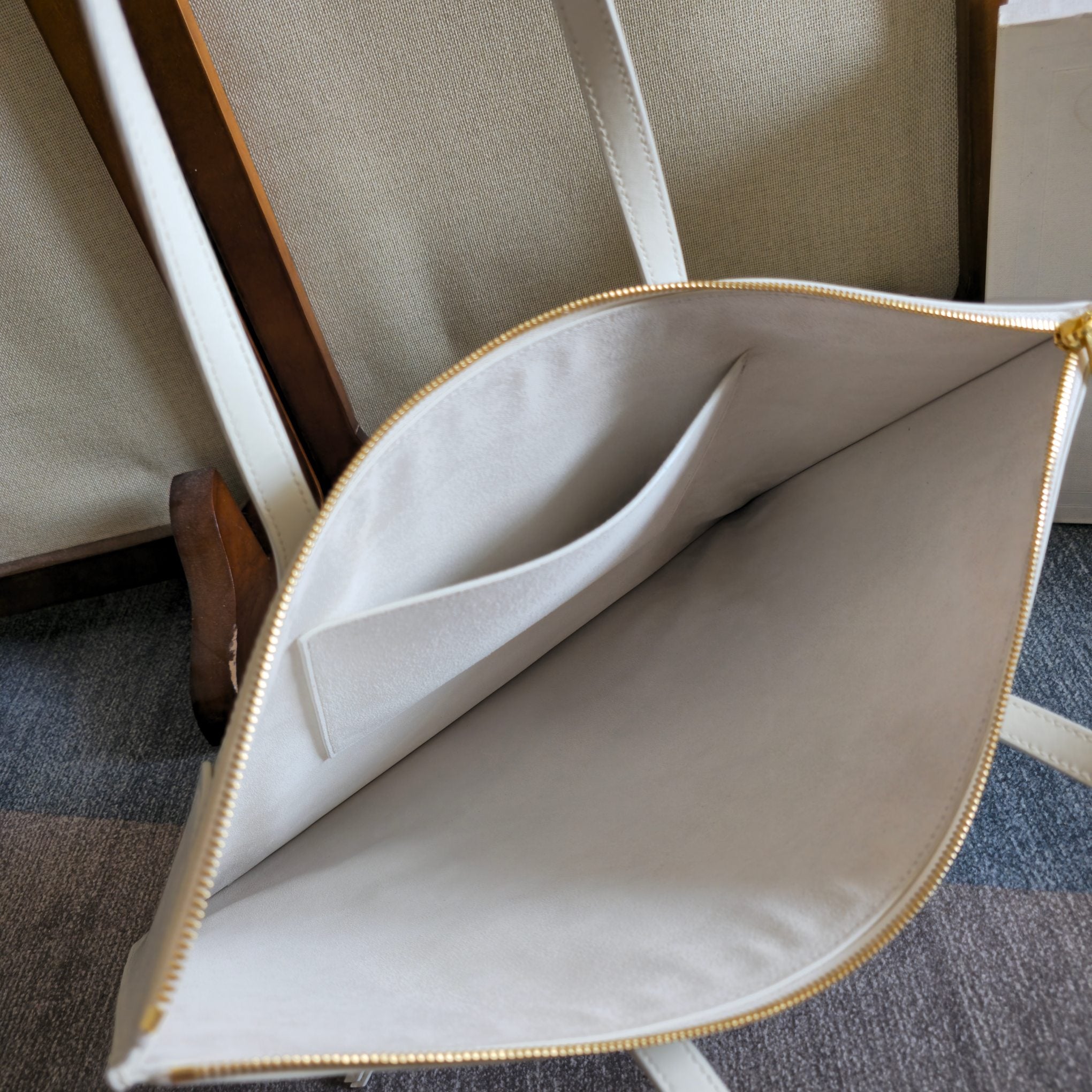 Celine 2026 Flat Cabas New Luggage Bag White Calfskin 276203