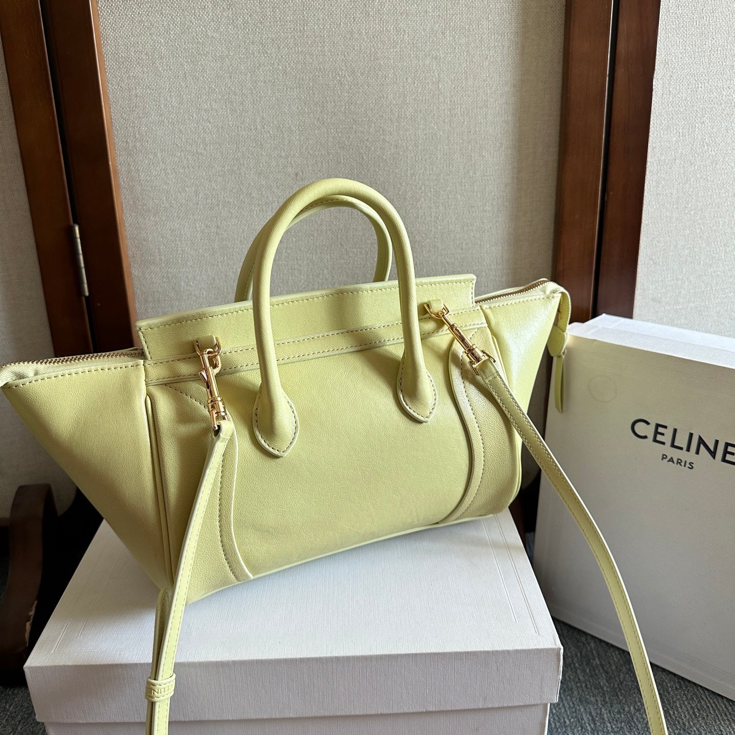 Celine 2026 Luggage Citrus Shiny Lambskin 276256