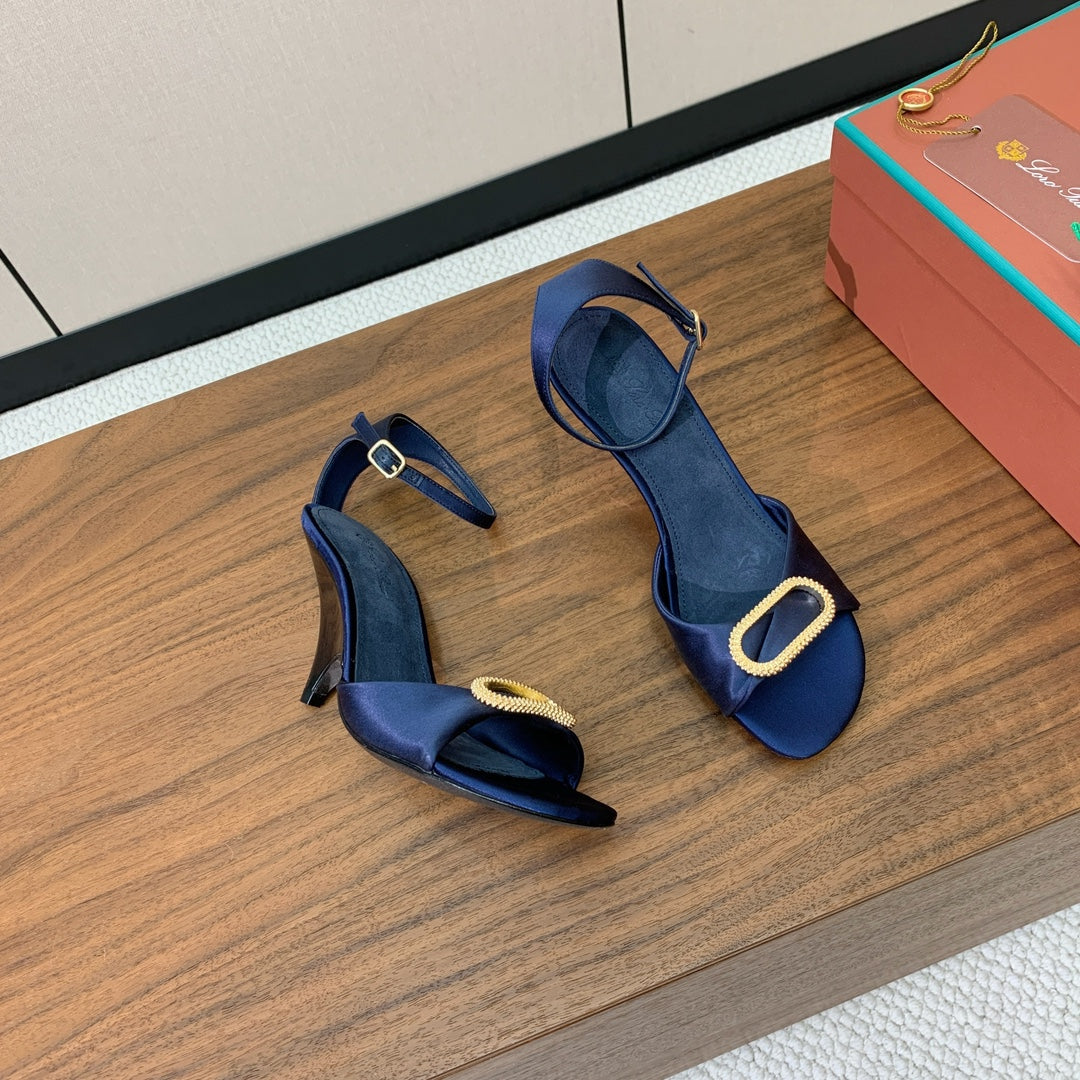Loro Piana 2026 Olympia Sandal 90mm Satin Suede 935162