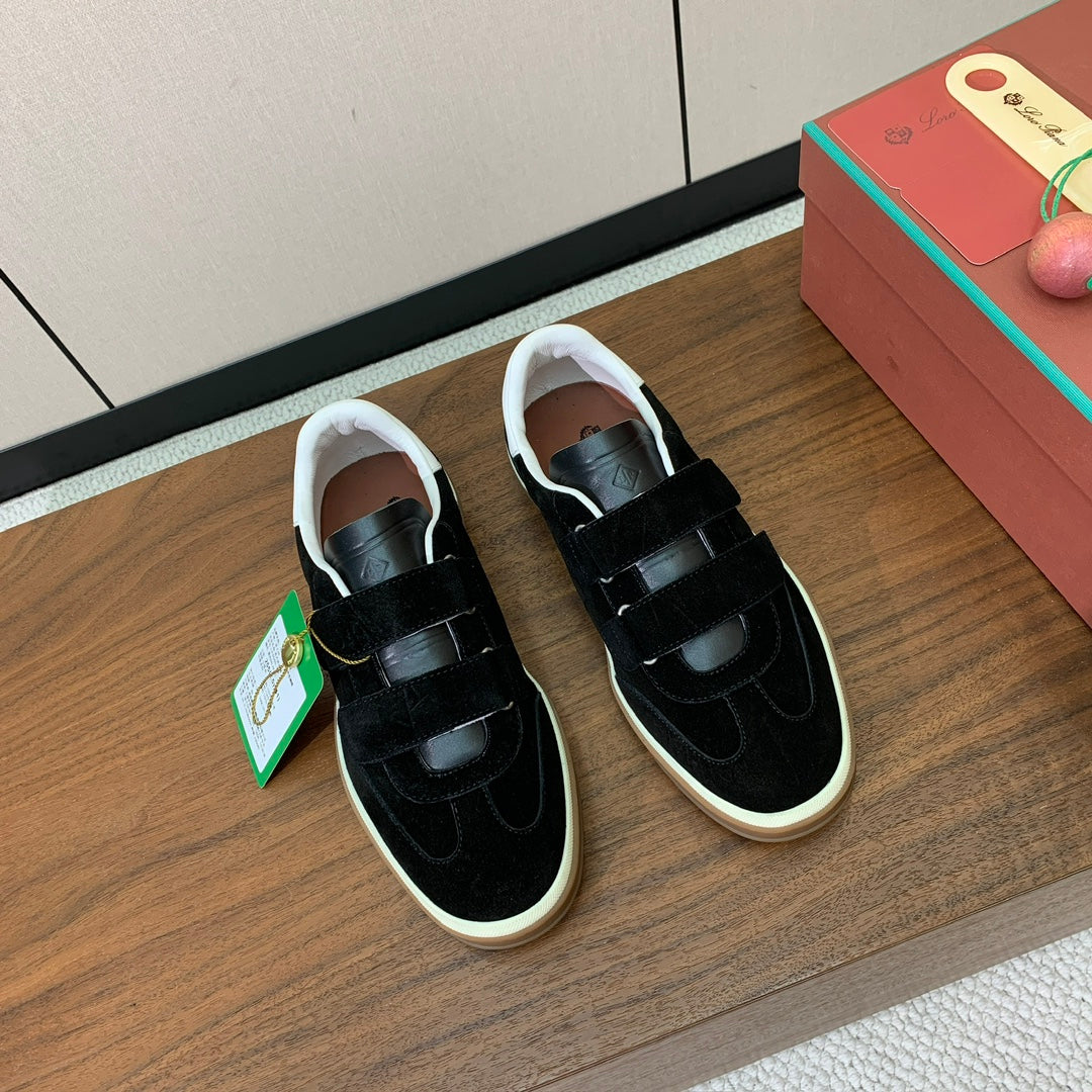 LP 26SS Velcro-strap Sneaker Black Suede Leather 585748