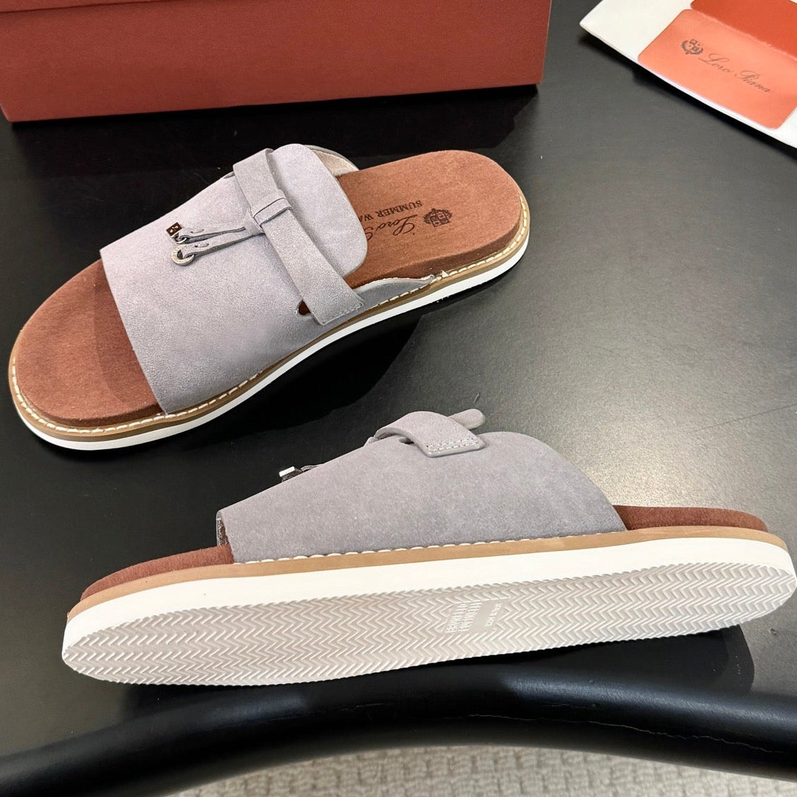 Loro Piana 2026 Summer Walk Slide Sandal Suede Cowhide 903949