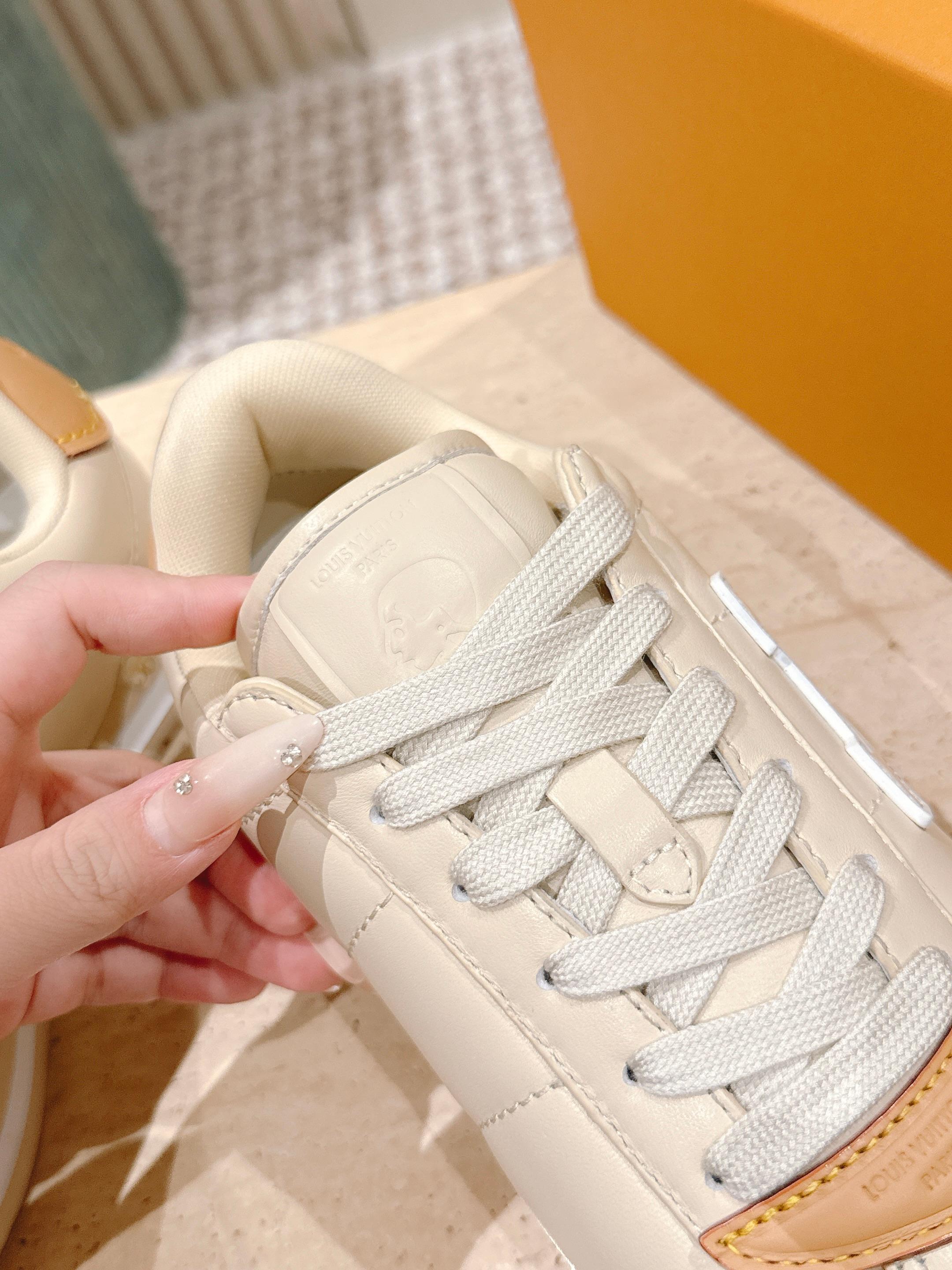 LV 25 Buttersoft Sneakers Cream Calfskin 576991