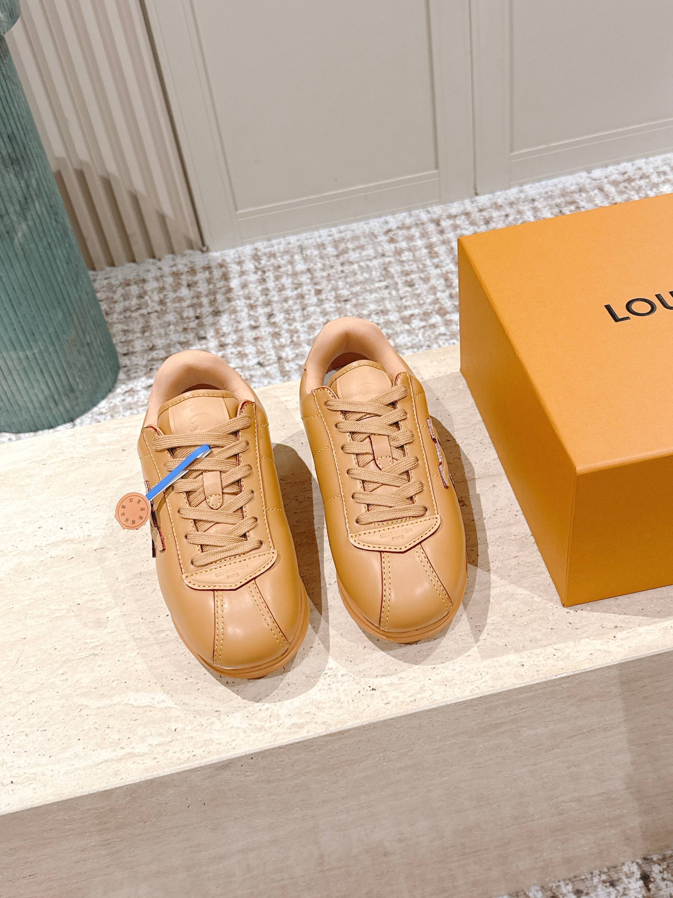 LV 25 Buttersoft Sneakers Yellow Brown Calfskin 576993