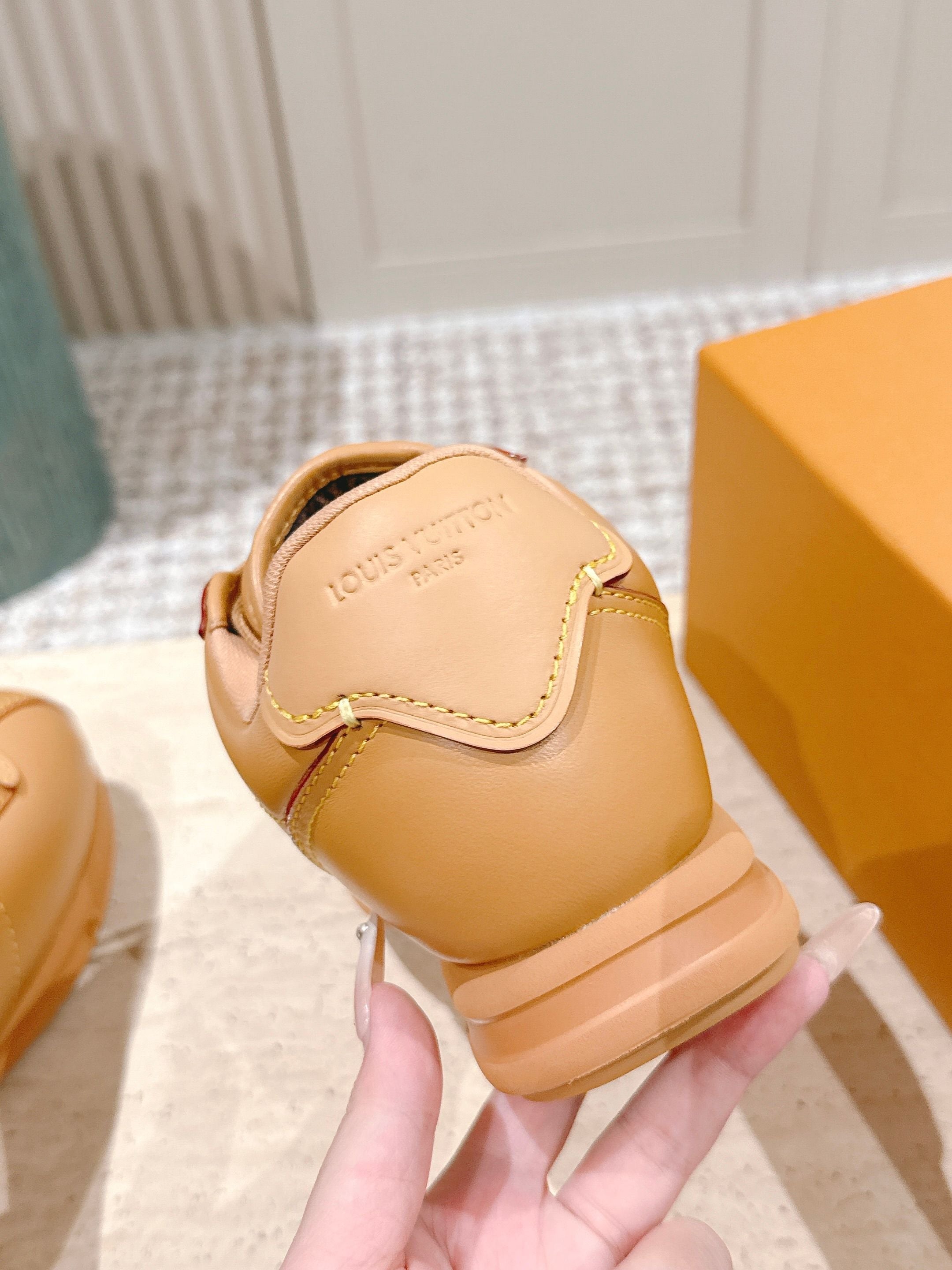 LV 25 Buttersoft Sneakers Yellow Brown Calfskin 576993