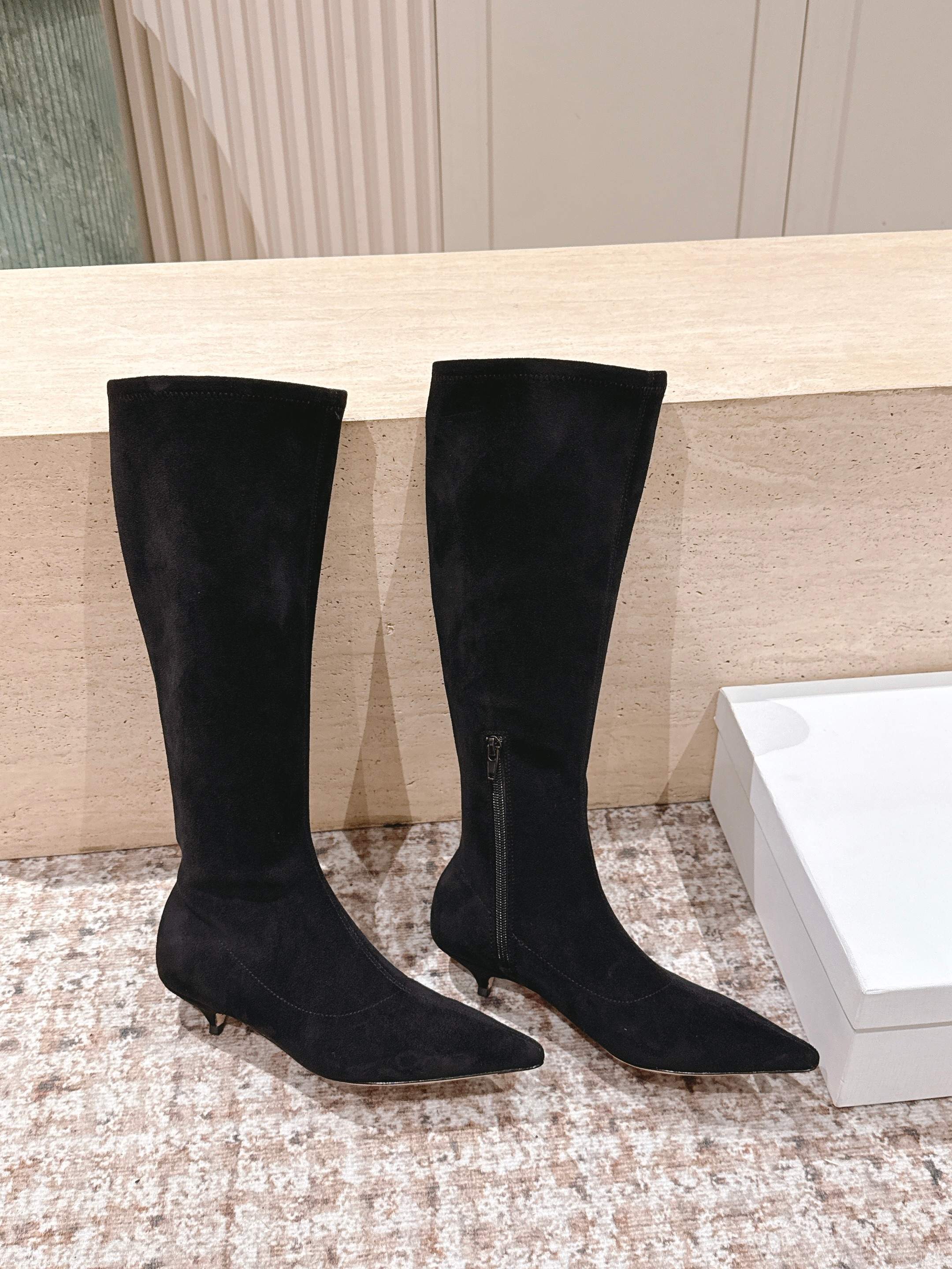 The Row 2025 Long Boot Black Suede 556127