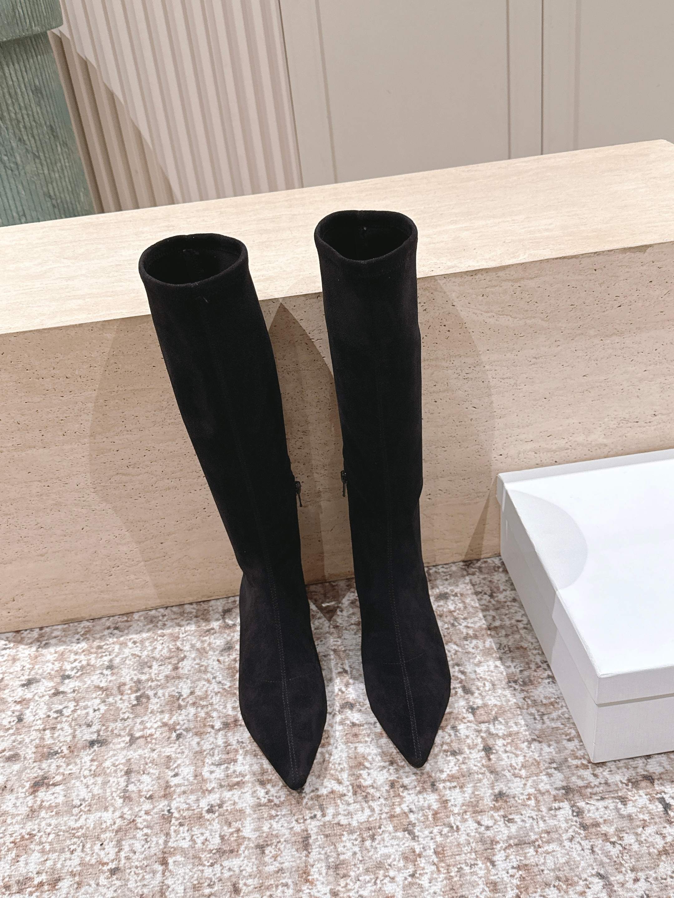 The Row 2025 Long Boot Black Suede 556127