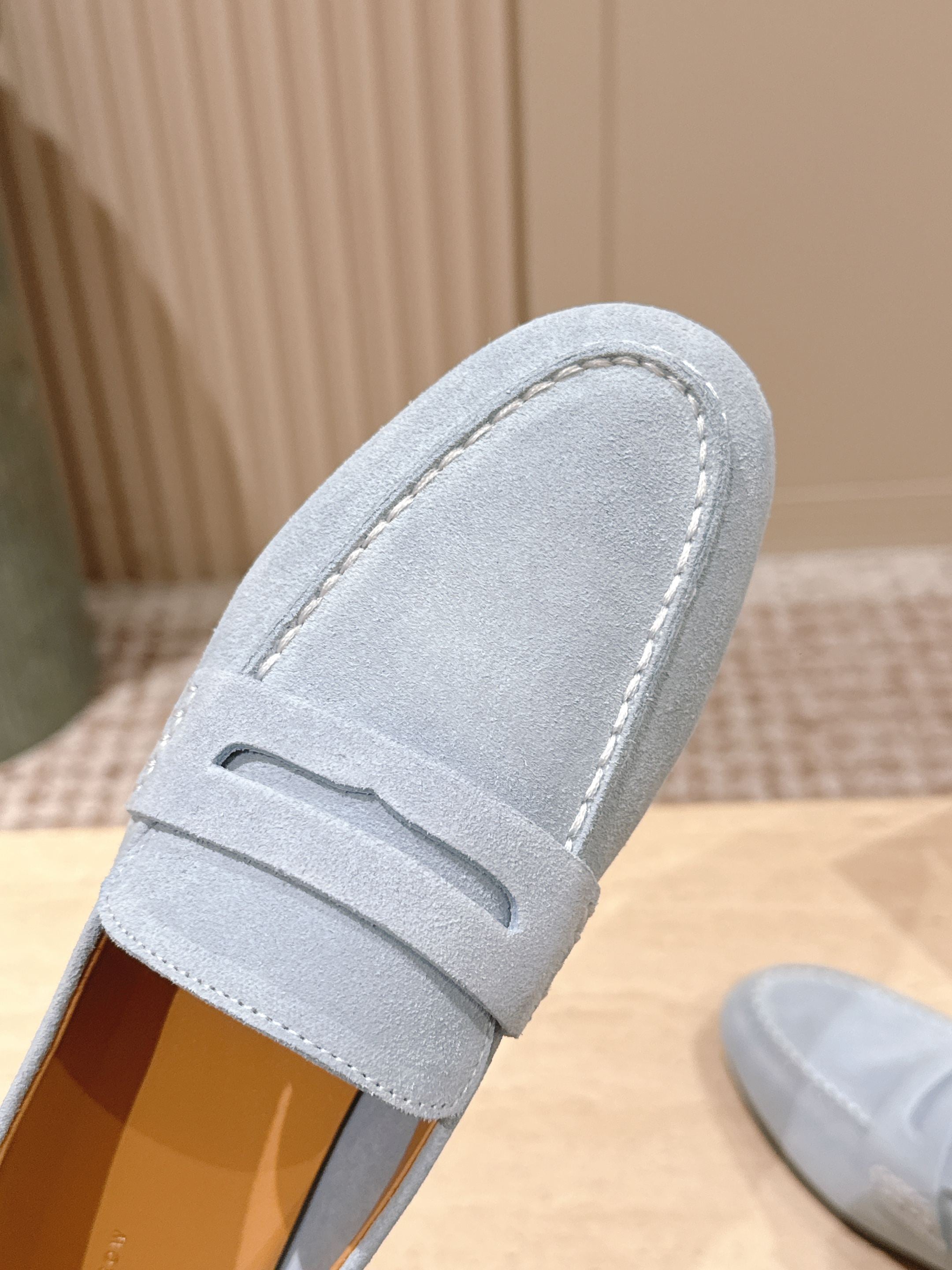 The Row 2025 Loafer Light Blue Suede 556140