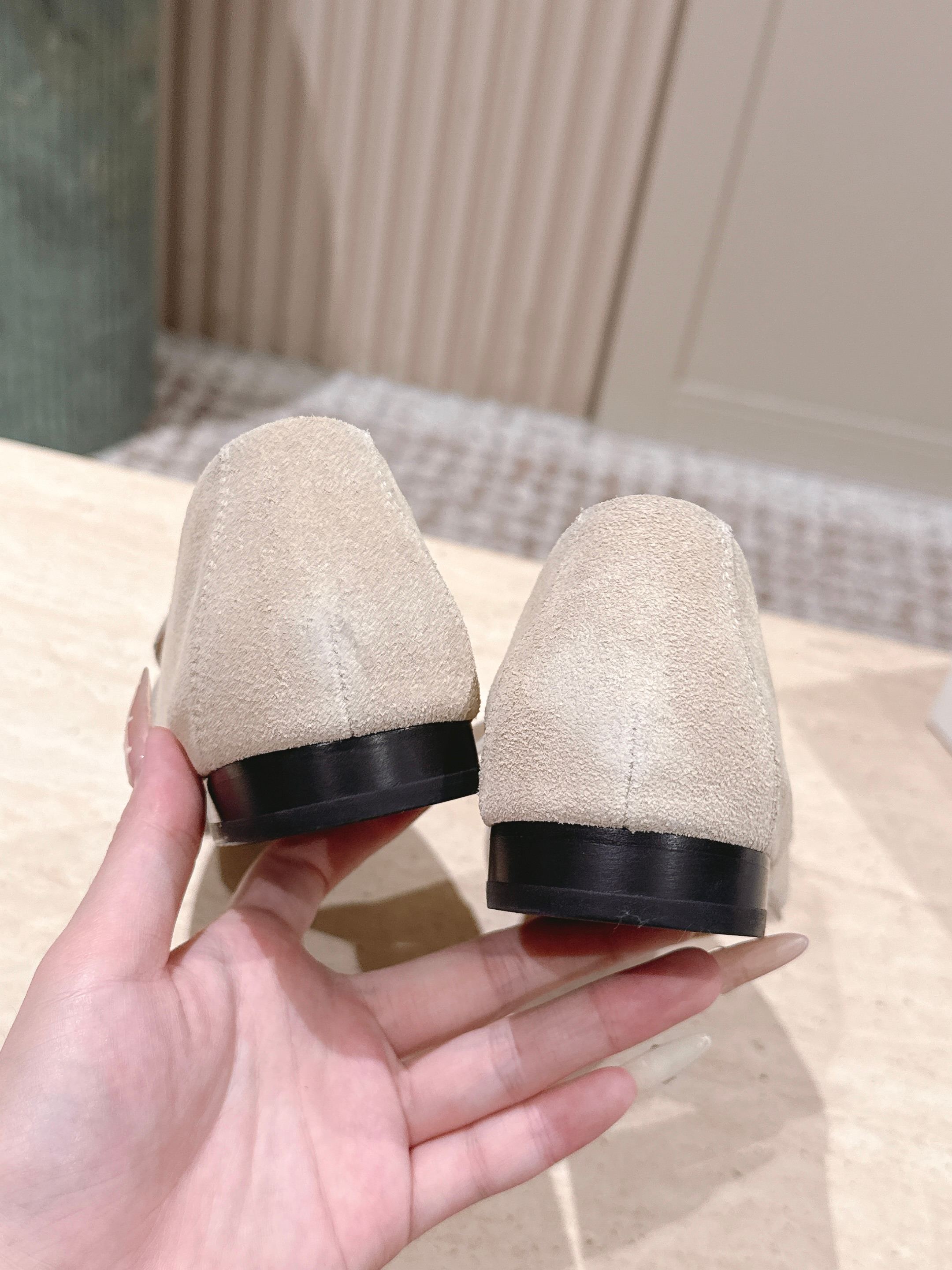 The Row 2025 Loafer Light Beige mix Black Suede 556141