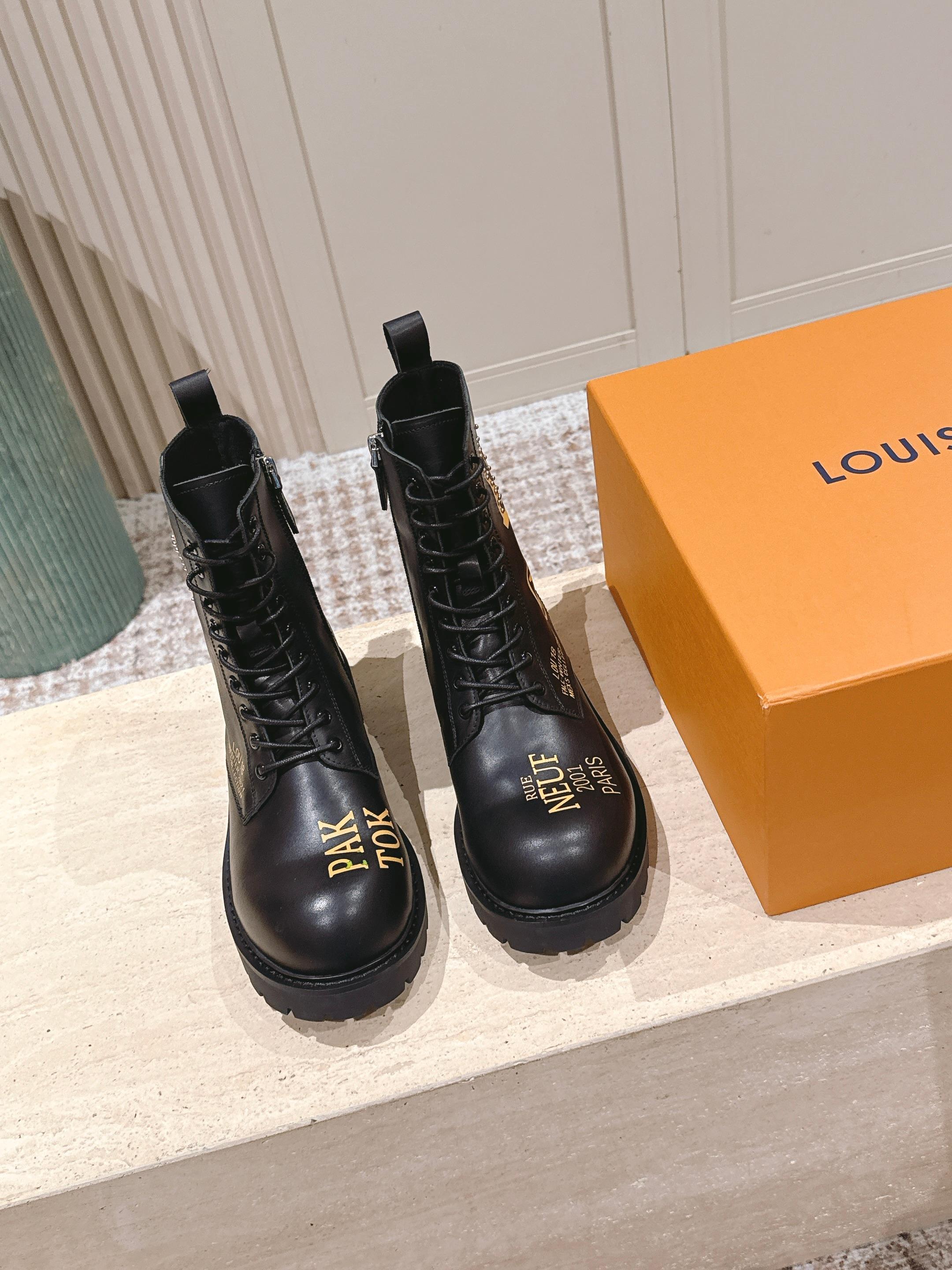 LV 25 Short Boots Black Cowhide 576921