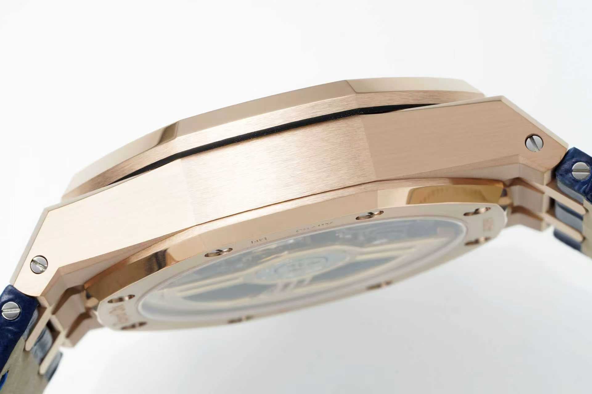 Audemars Piguet Royal Oak Chronograph 41mm Rose Gold Blue Leather Strap