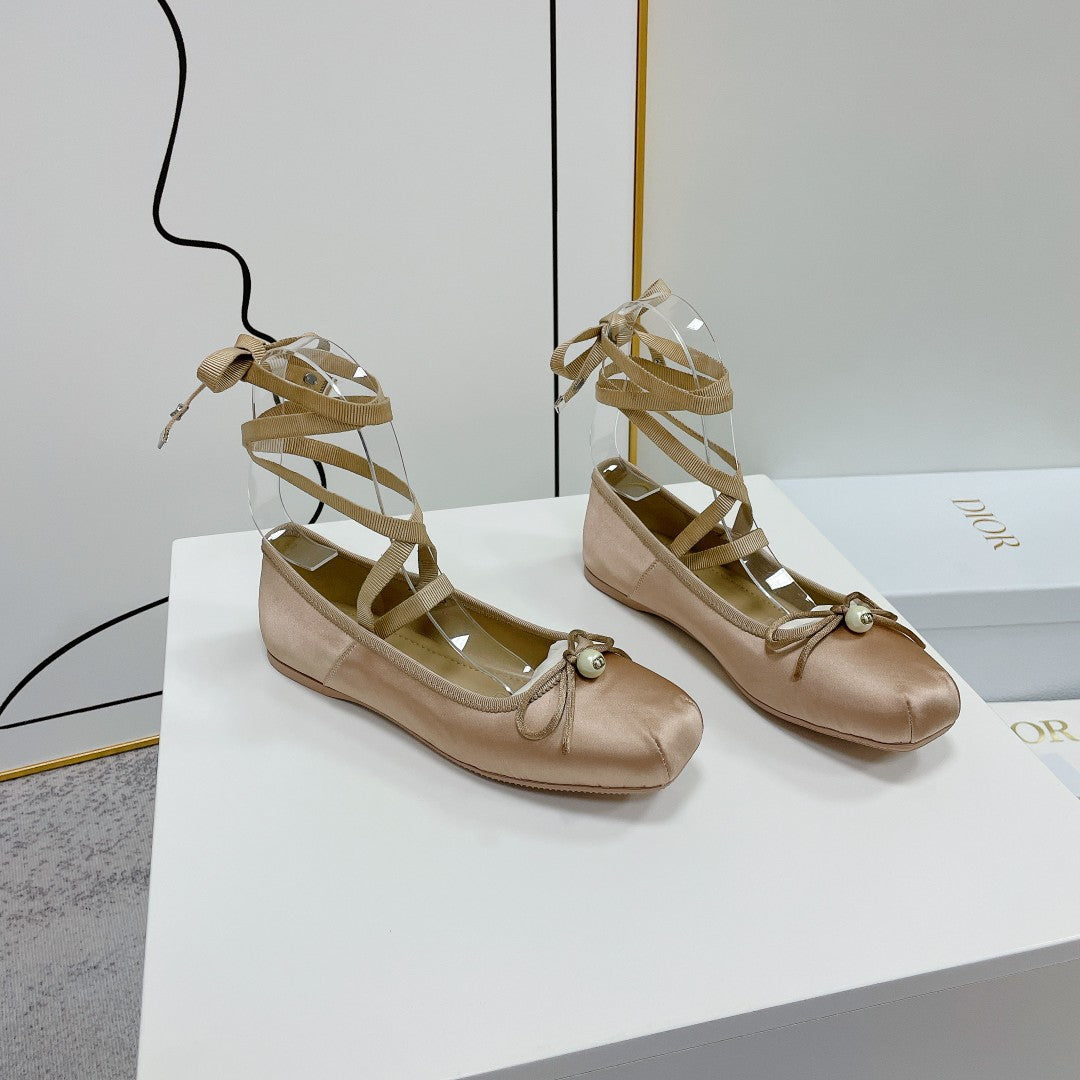 Dior 2026 Grosgrain D-Joy Ballet Flats Satin 966604