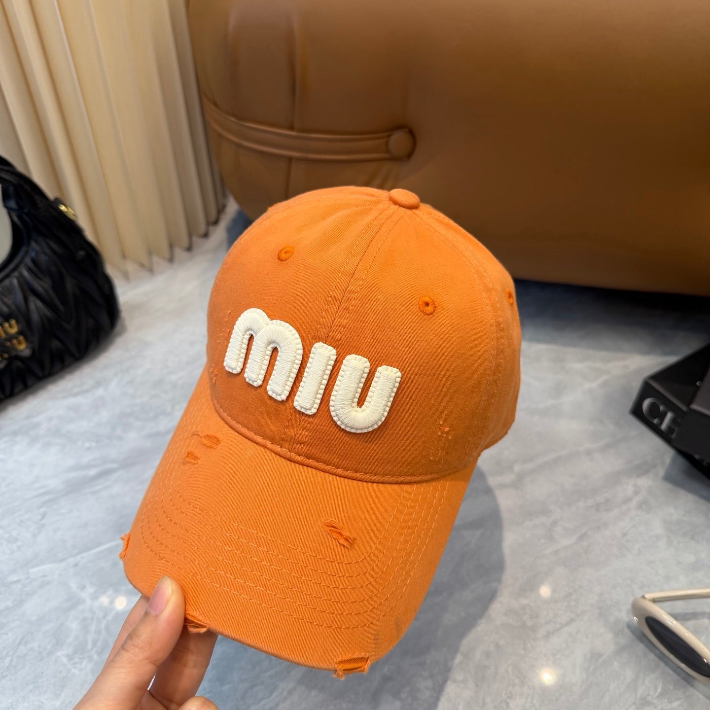 Miumiu Logo Hat Cotton 401100
