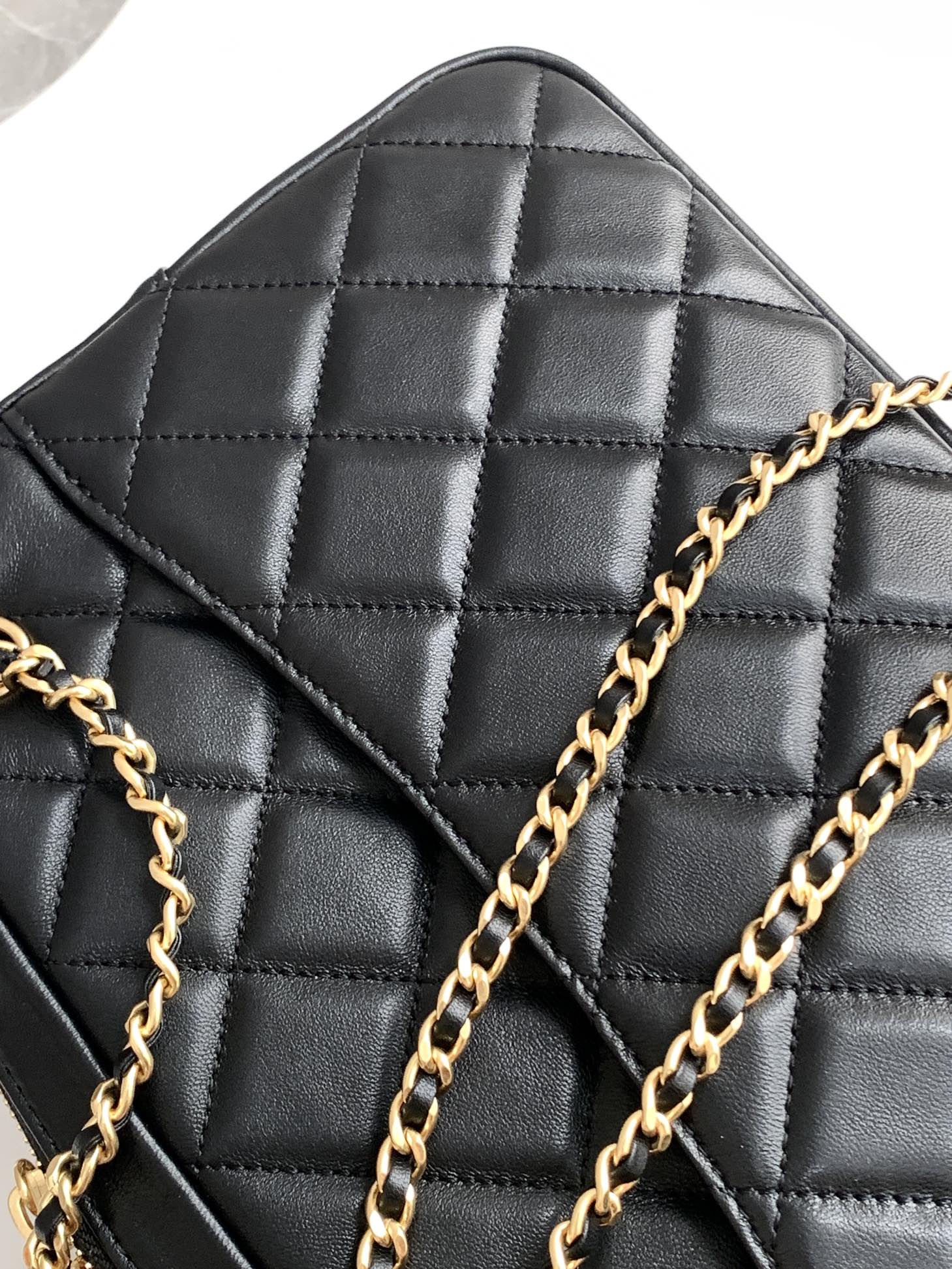 Chanel 2025 Camera 24cm Bag Black Quilted Leather 320975