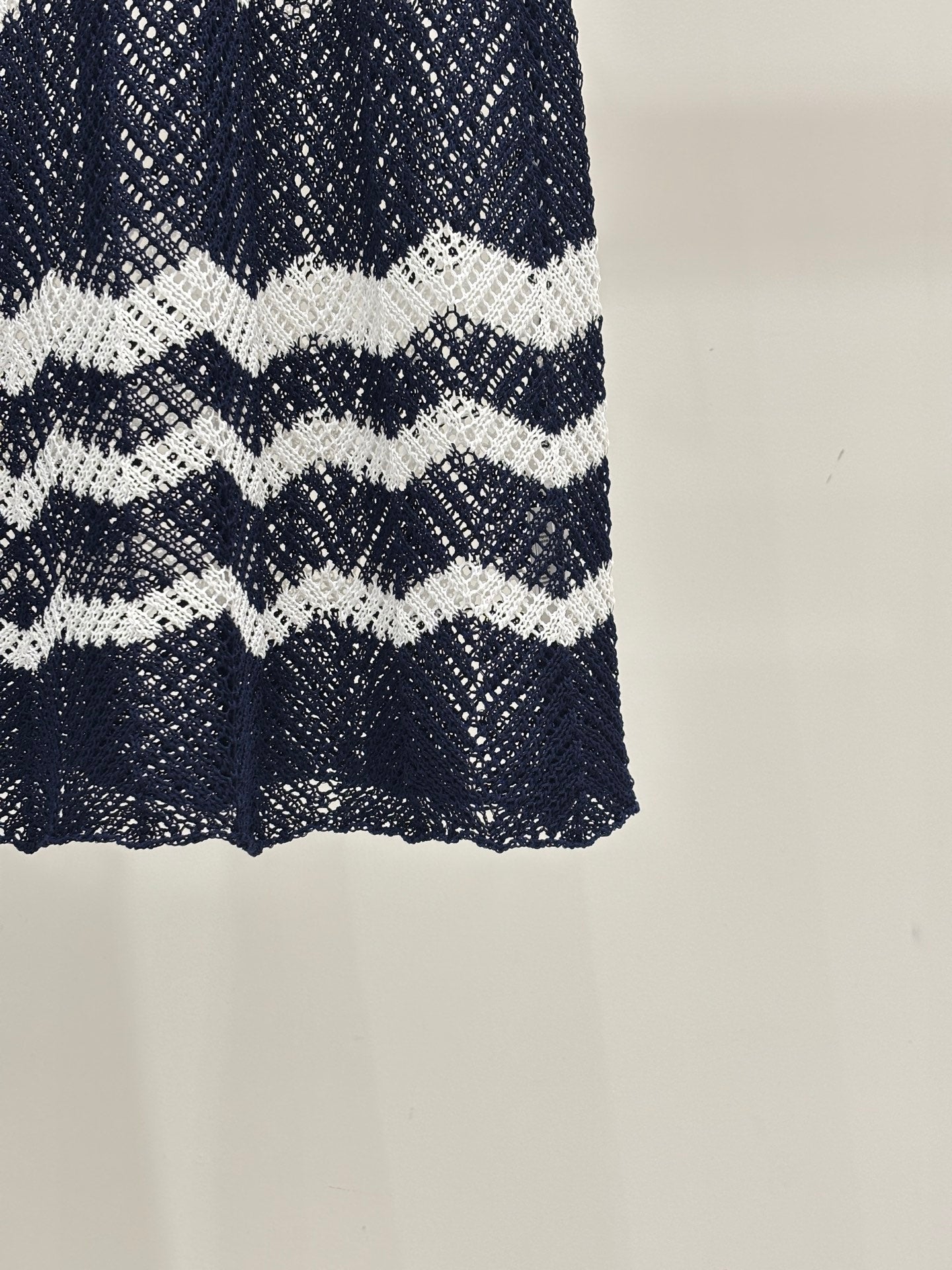 Chanel 2026 Camisole and Long Skirt Navy Blue White Wool 394716