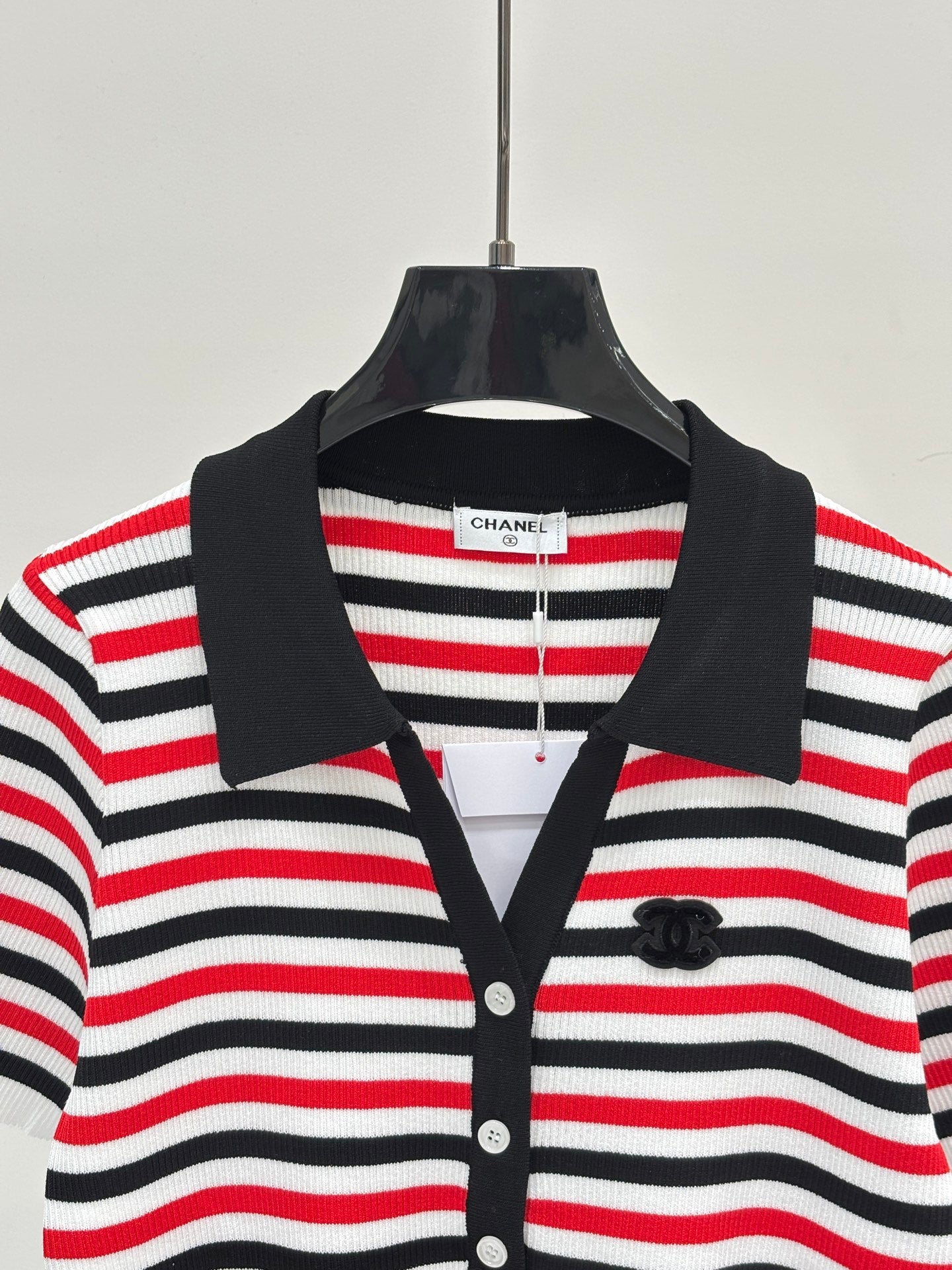 Chanel 2026 Striped Polo Shirt Cotton 413807