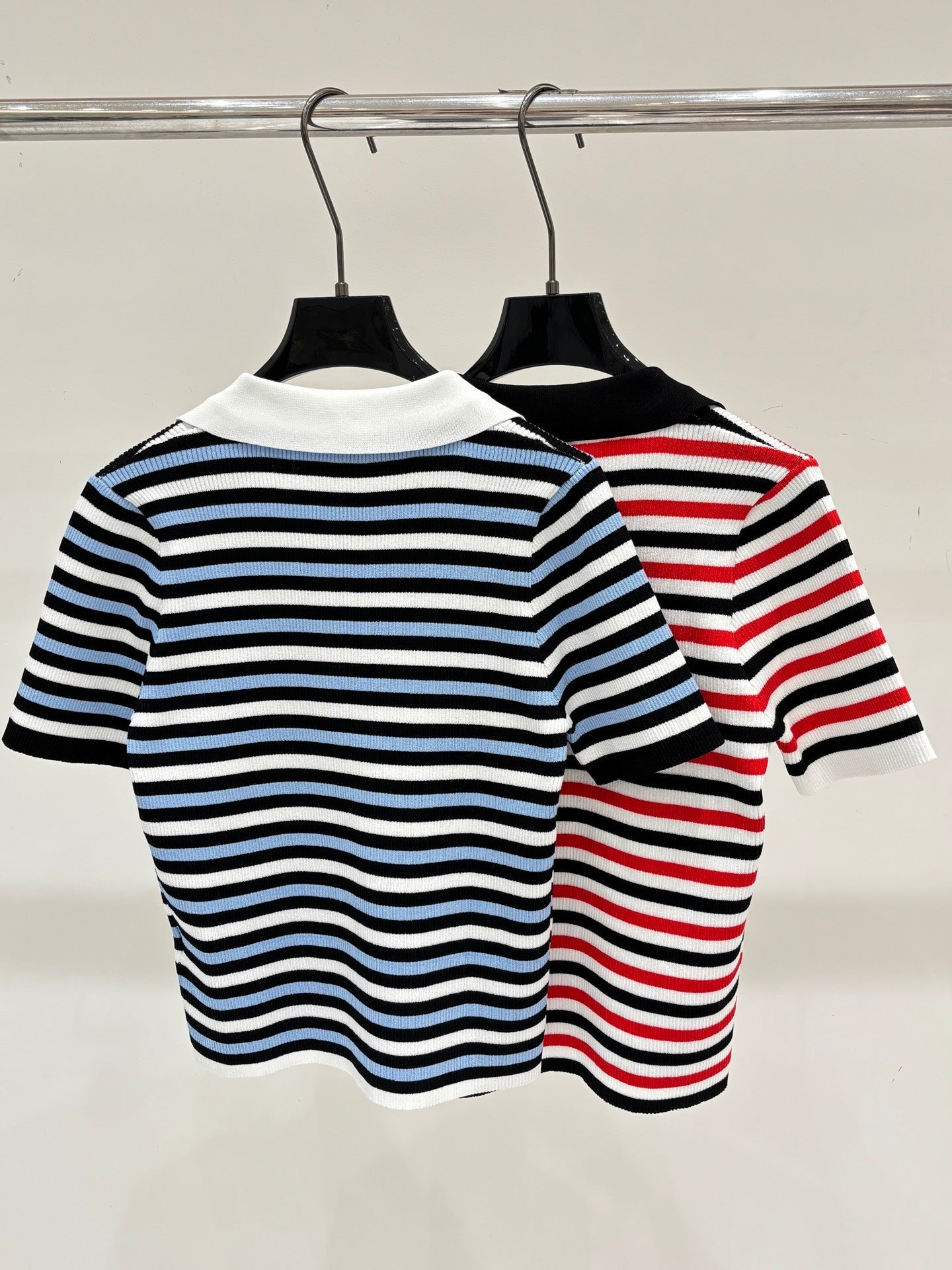 Chanel 2026 Striped Polo Shirt Cotton 413807