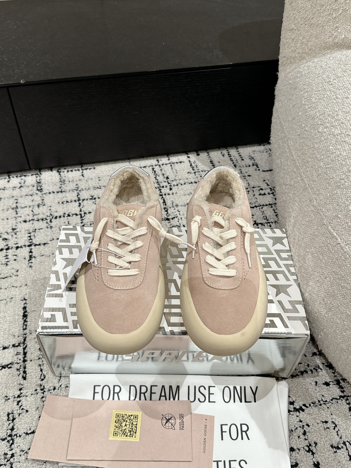 Golden Goose 2025 Space-Star Sabot Sneaker Pink Beige Suede Wool 141169