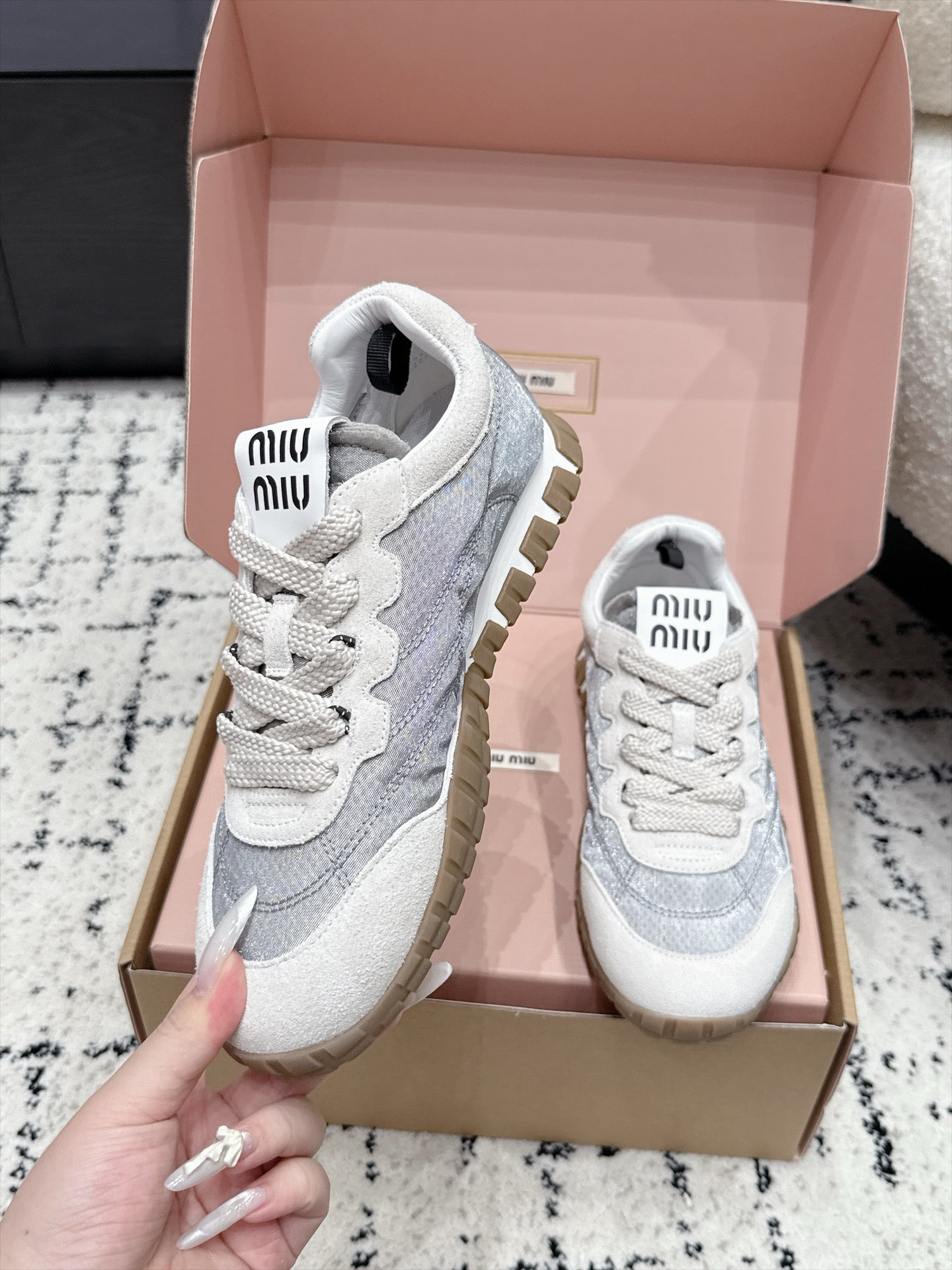 Miumiu 2026 Tyre Sneakers Fabric Suede 955041