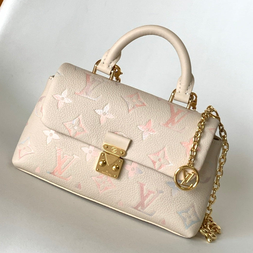 LV 2026 Nano Madeleine Handbag Beige Monogram Empreinte Leather 281645