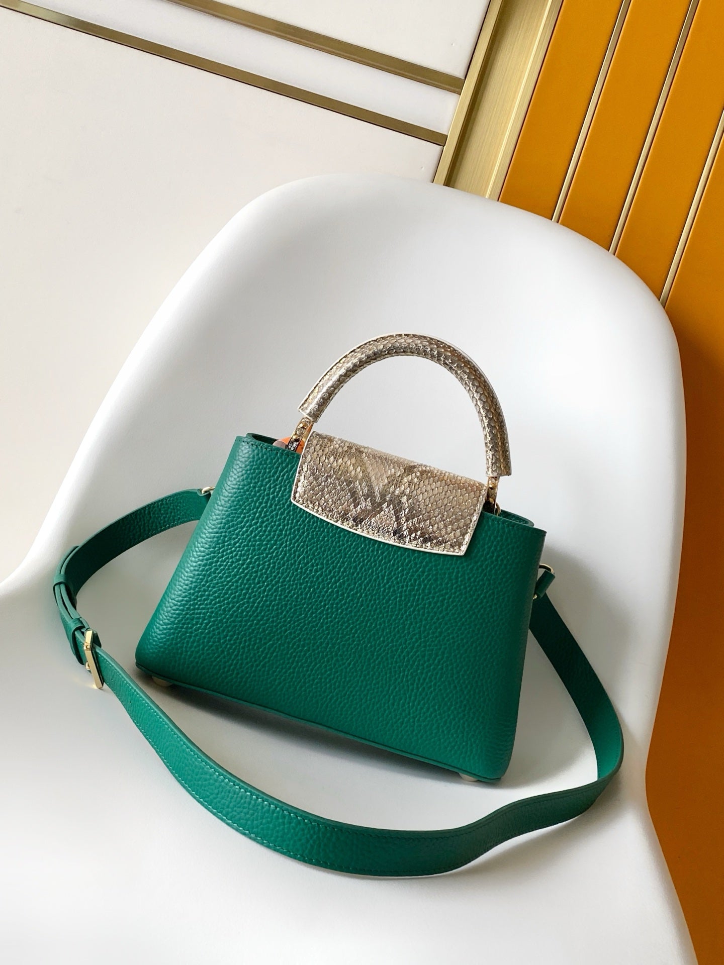 LV 2026 Capucines Bag Green Taurillon Cowhide Leather 281615