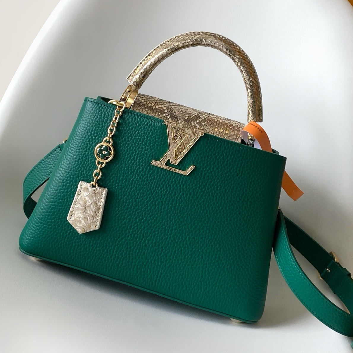 LV 2026 Capucines Bag Green Taurillon Cowhide Leather 281615