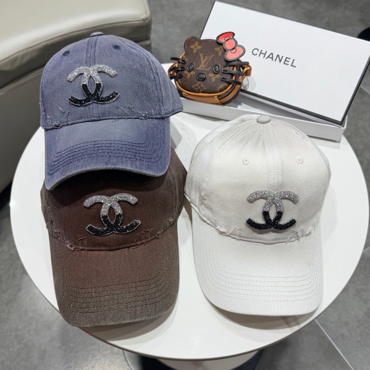 Chanel Logo Denim Cap 400805