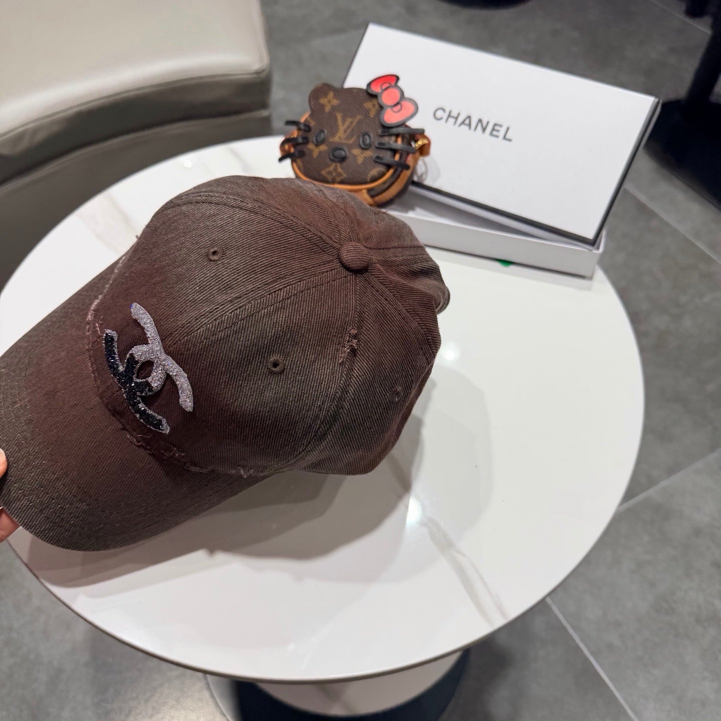 Chanel Logo Denim Cap 400805