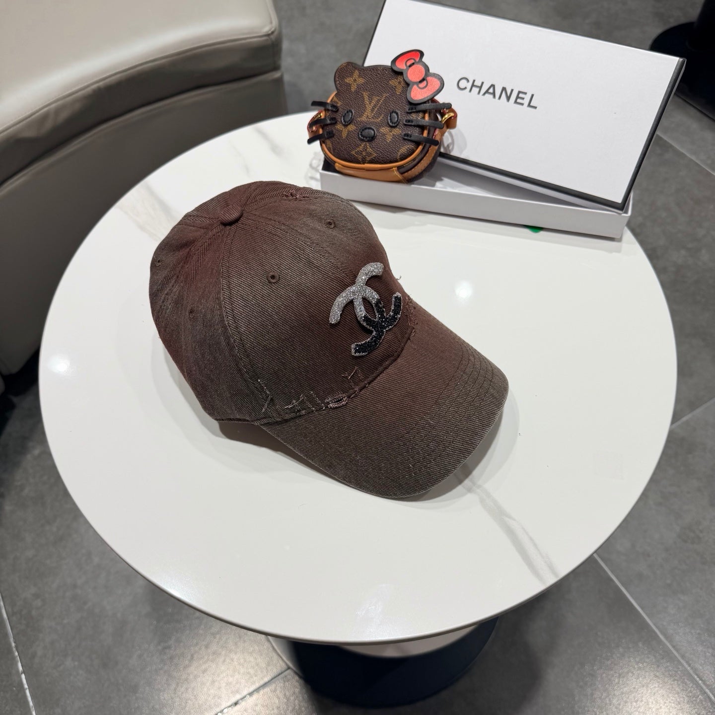 Chanel Logo Denim Cap 400805