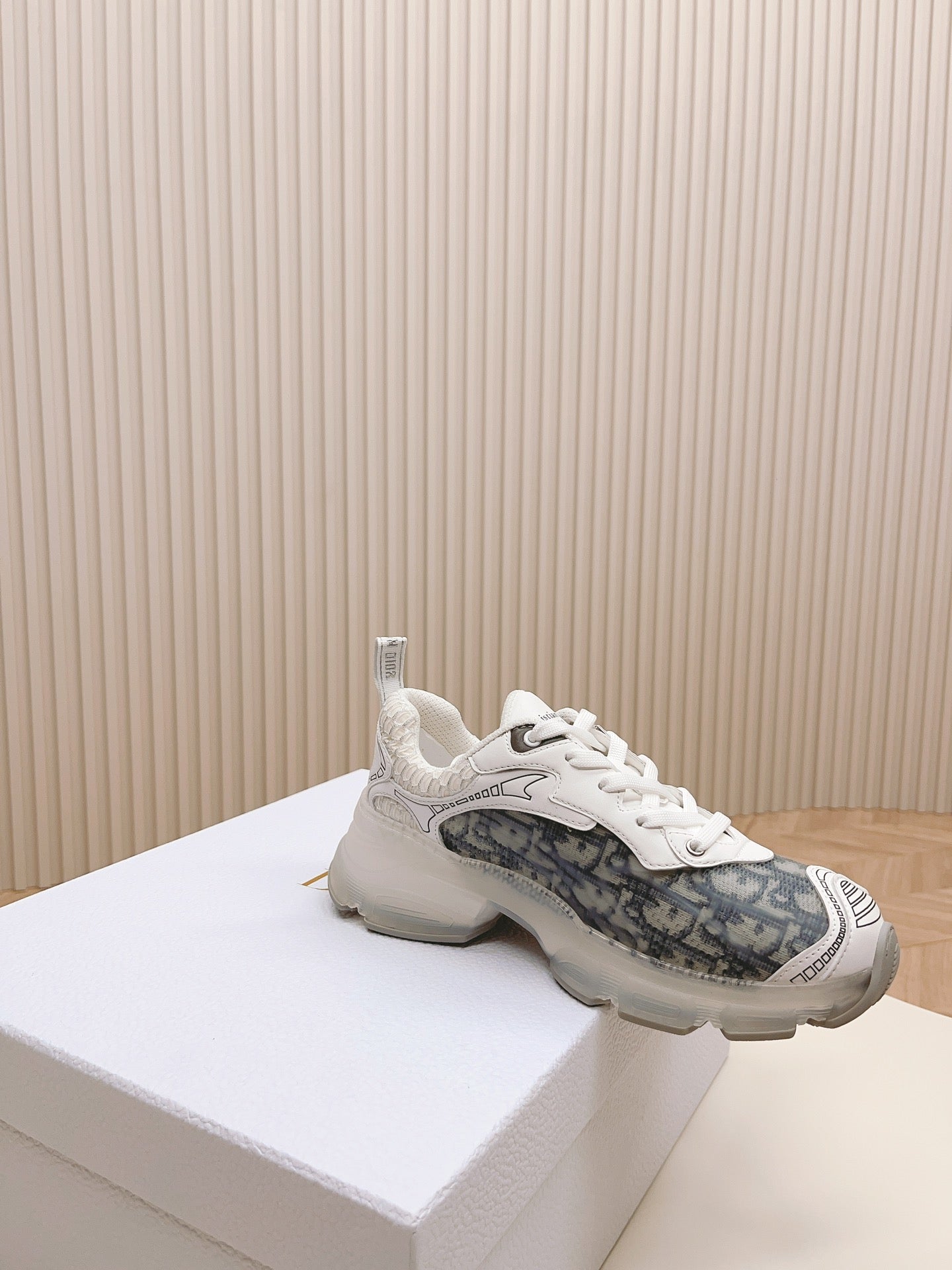 CD 26s Chrono Sneakers White Blue Canvas Rubber Mesh 643750