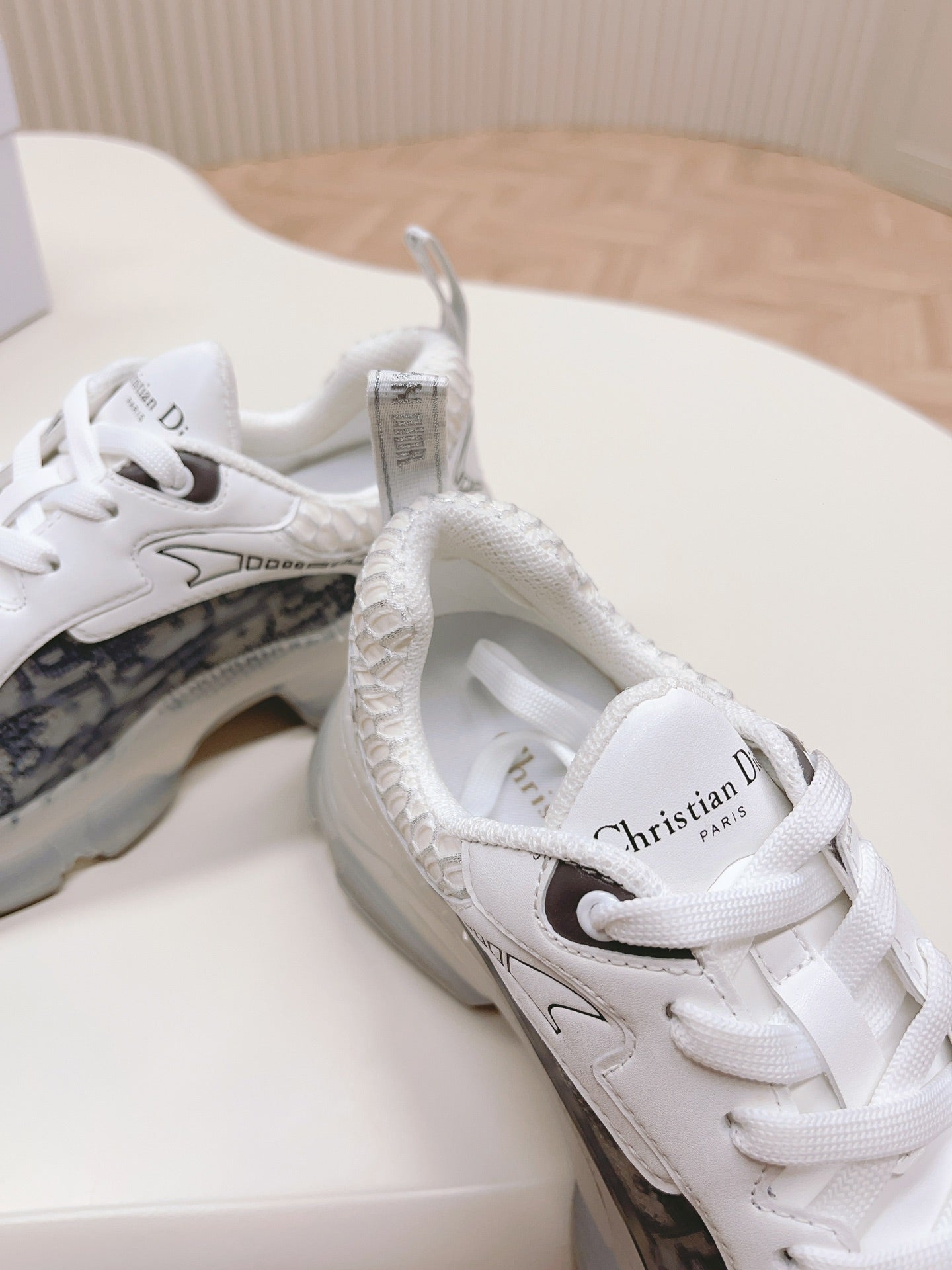 CD 26s Chrono Sneakers White Blue Canvas Rubber Mesh 643750