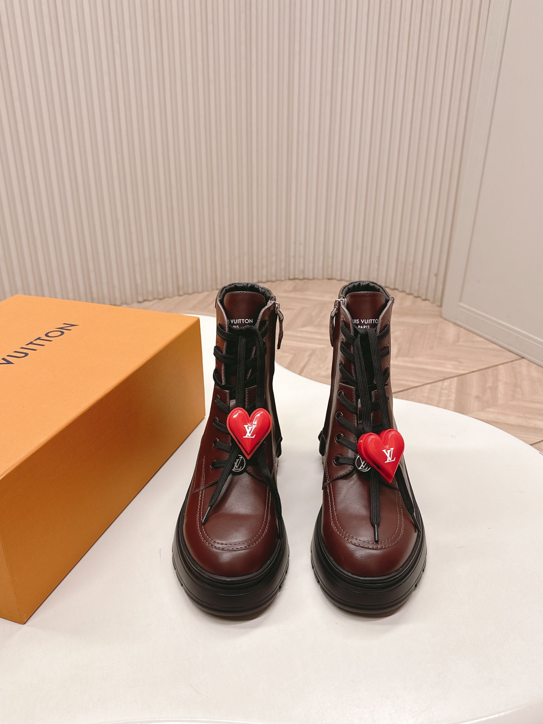 LV 2026 Martin Boot With Heart-shaped Brown Calfskin 595467