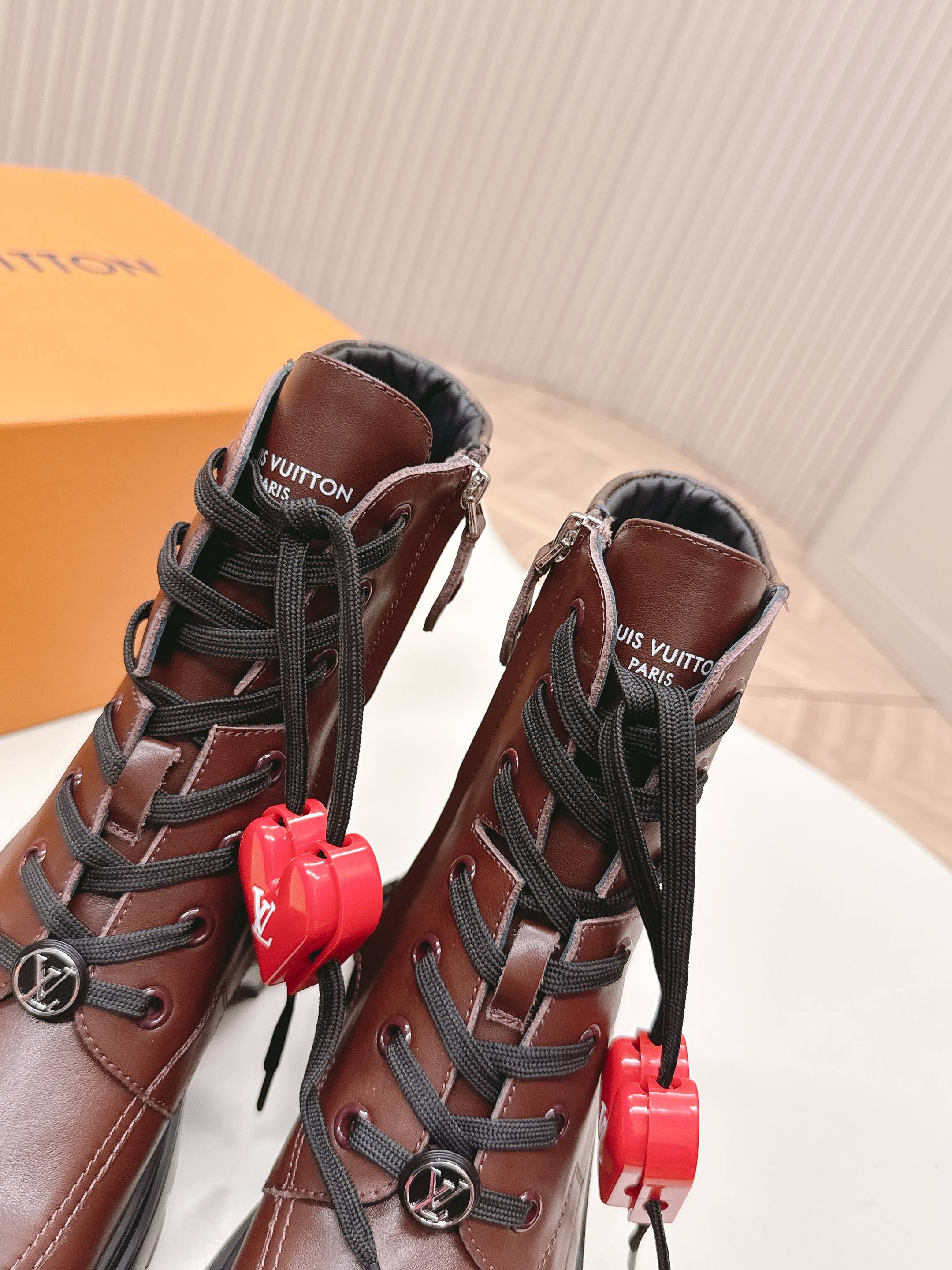 LV 2026 Martin Boot With Heart-shaped Brown Calfskin 595467