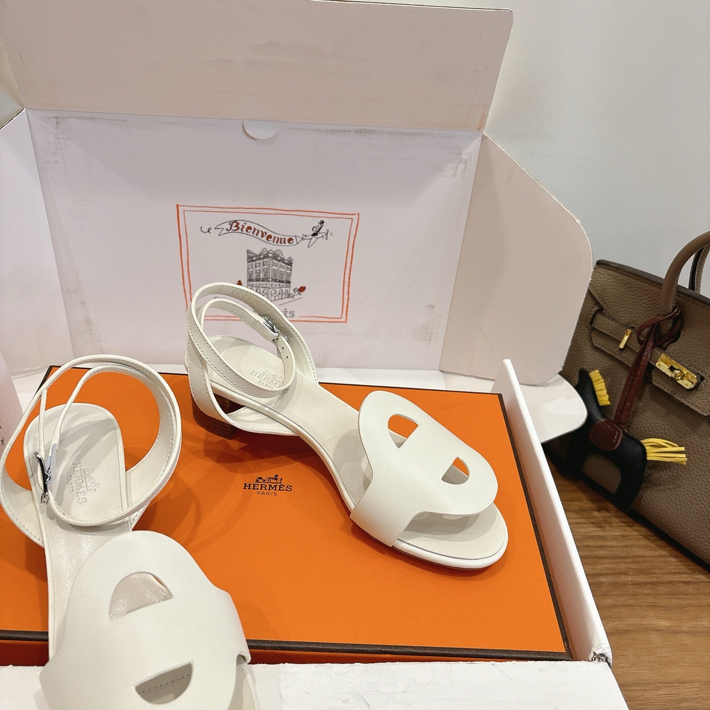 HM 26ss High Heel Sandal 50 White Calfskin 638409