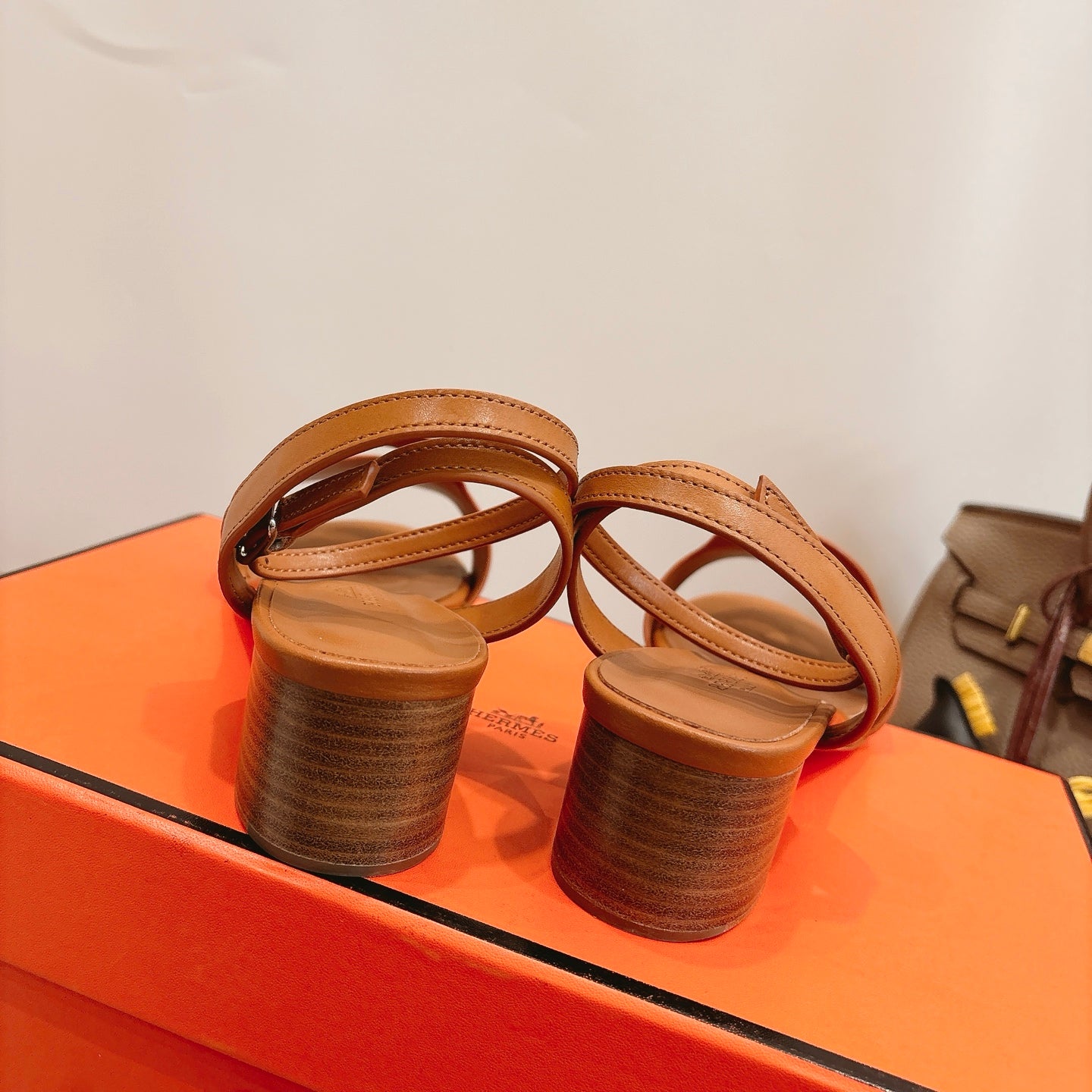 HM 26ss High Heel Sandal 50 Camel Brown Calfskin 638411