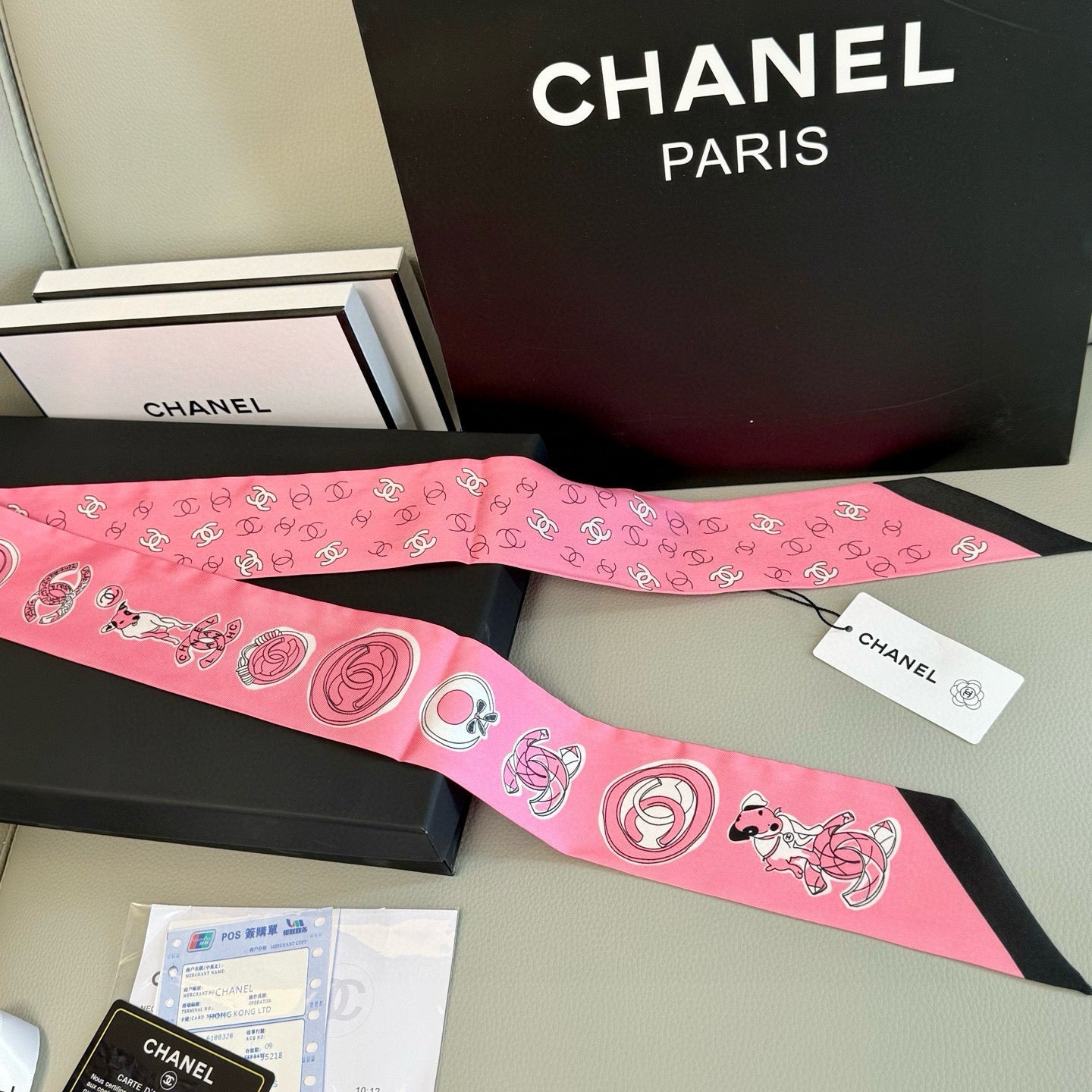 CC  Twilly Mini Scarf 120cm Pink Mulberry Silk 935248