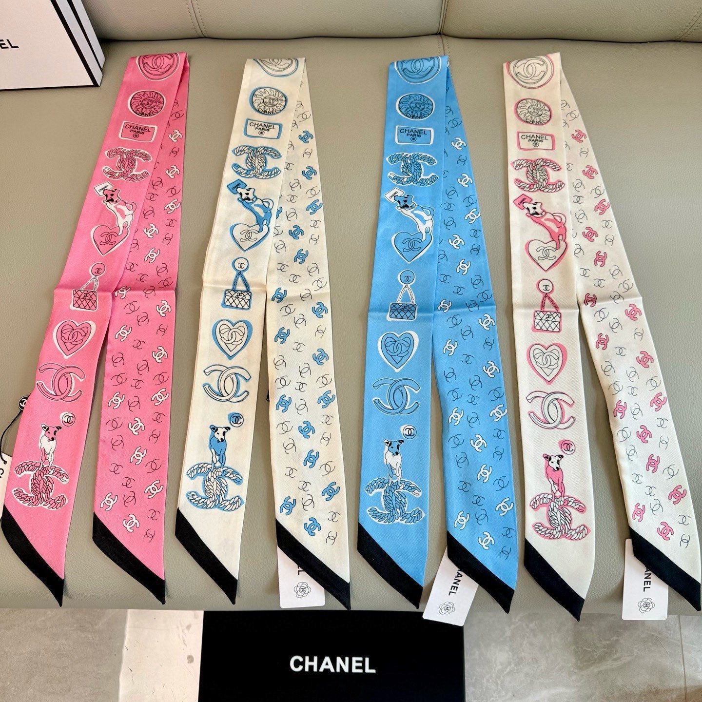 CC  Twilly Mini Scarf 120cm Pink Mulberry Silk 935248