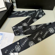 CC  Twilly Mini Star 120cm Black Mulberry Silk 943395