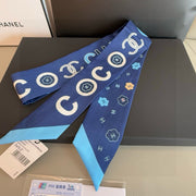 CC  Twilly Mini Scarf 120cm Dark Blue Mulberry Silk 949094