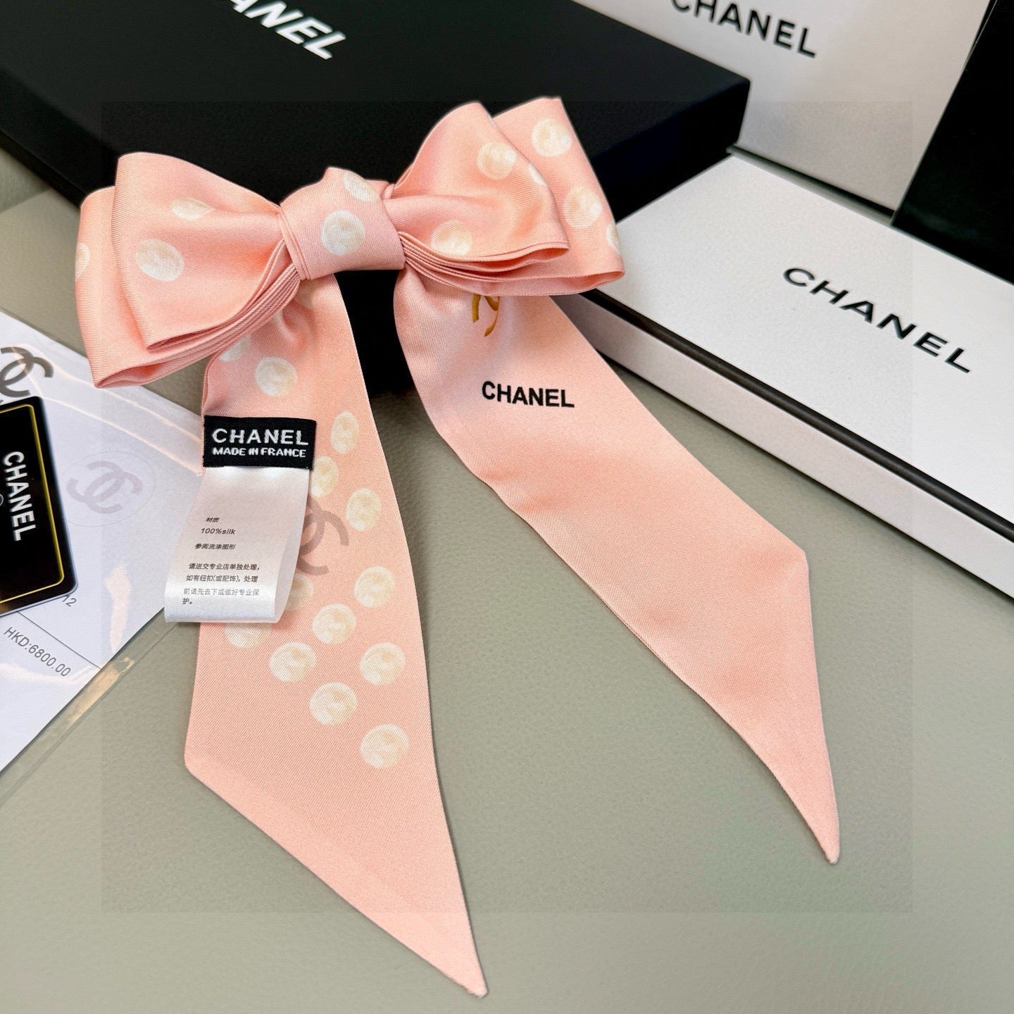 CC  Twilly Mini Scarf 120cm Light Pink Mulberry Silk 949111