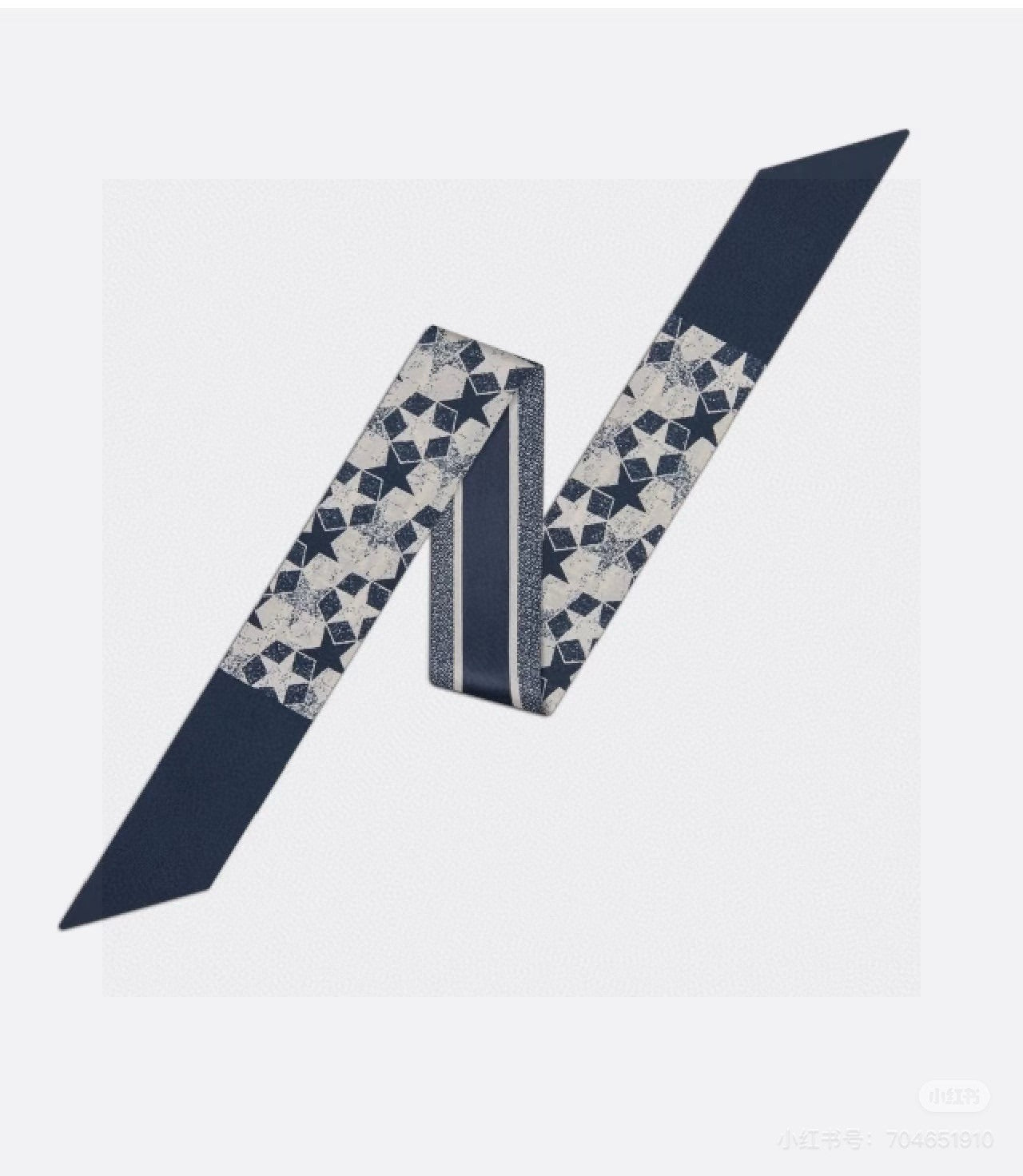 CD Twilly Mini Scarf 105cm Navy Blue Mulberry Silk 949193