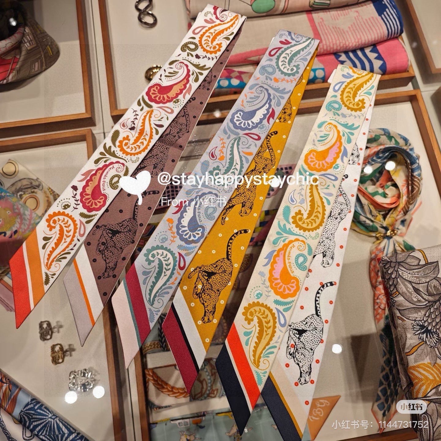 HM Twilly Mini Scarf 86CM Yellow Blue Mulberry Silk 965630