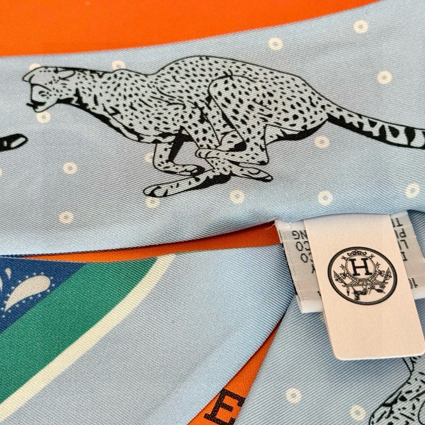 HM Twilly Mini Scarf 86CM Blue Mulberry Silk 965631