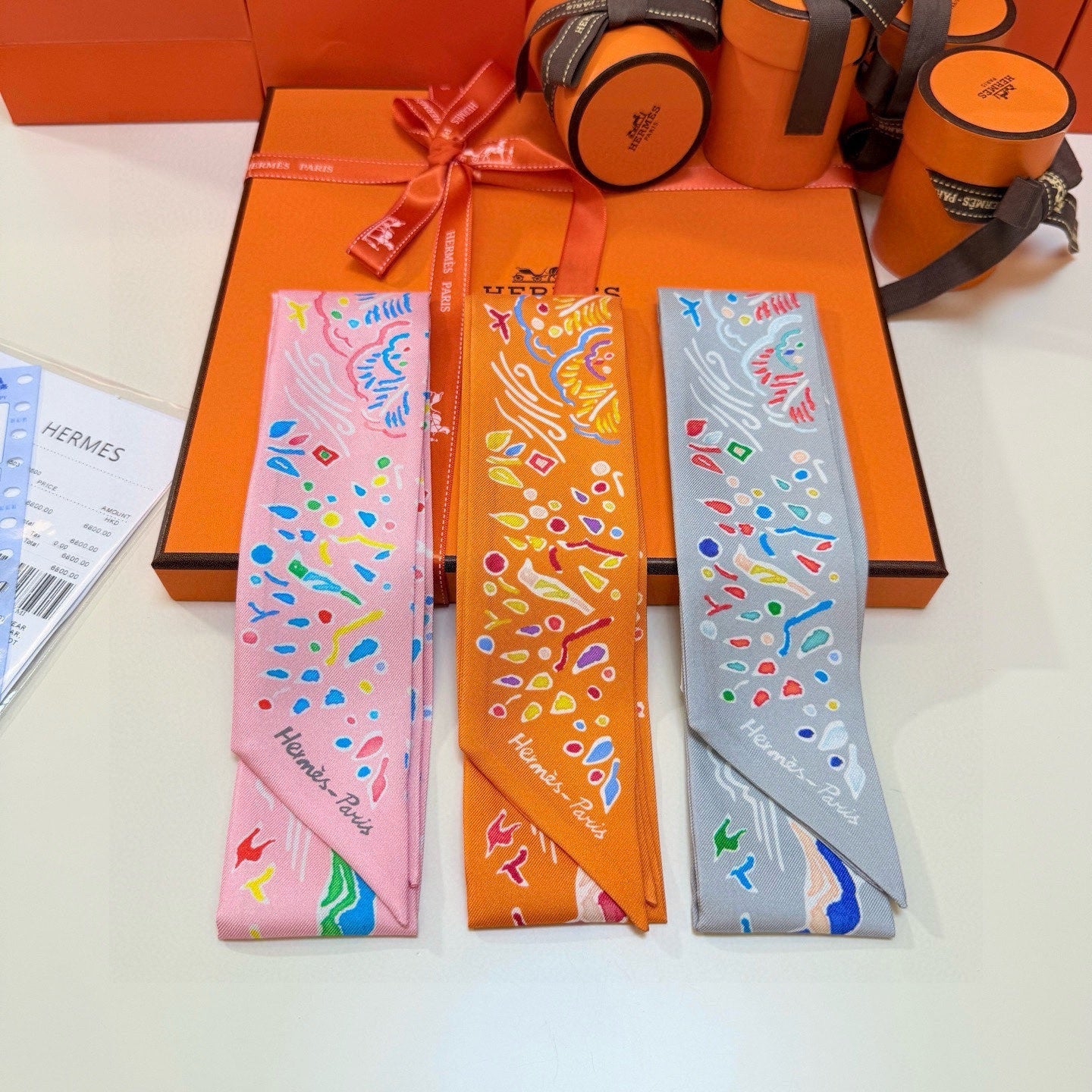 HM Twilly Mini Scarf 86CM Pink Mulberry Silk 967442