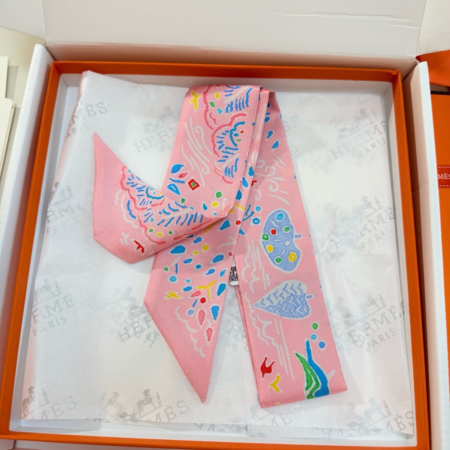 HM Twilly Mini Scarf 86CM Pink Mulberry Silk 967442